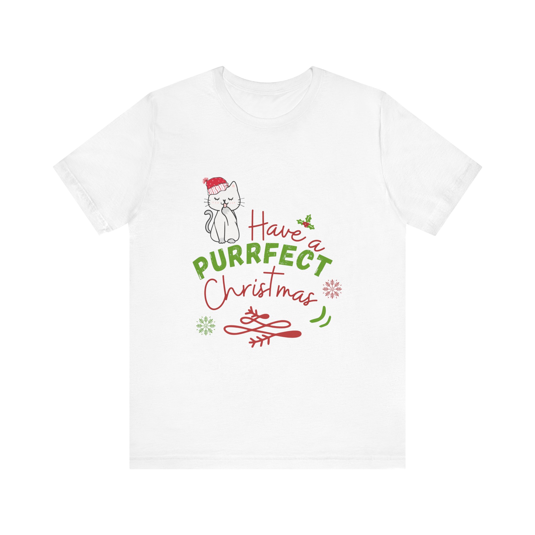 Cute Cat "Have a Purrfect Christmas" T shirt  product thumbnail image