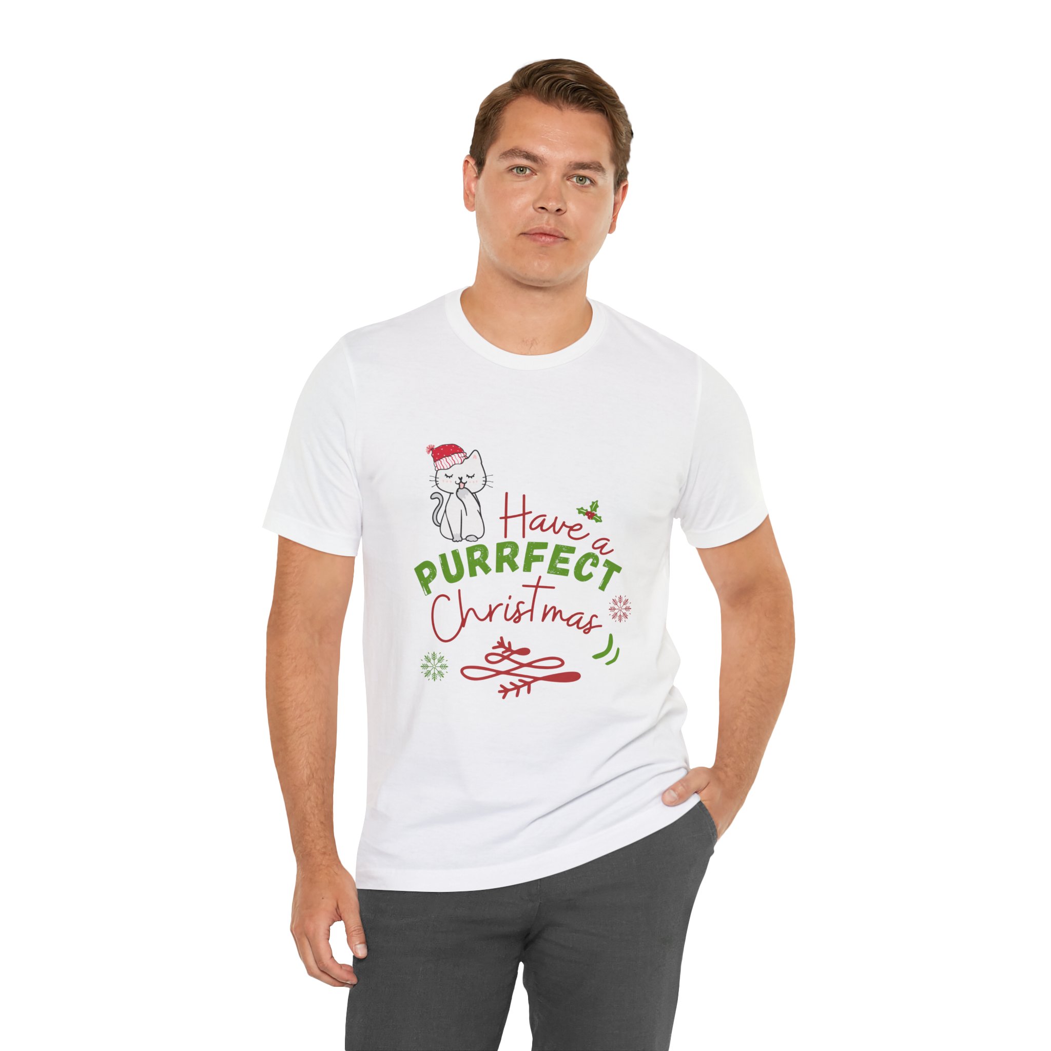 Cute Cat "Have a Purrfect Christmas" T shirt  product thumbnail image