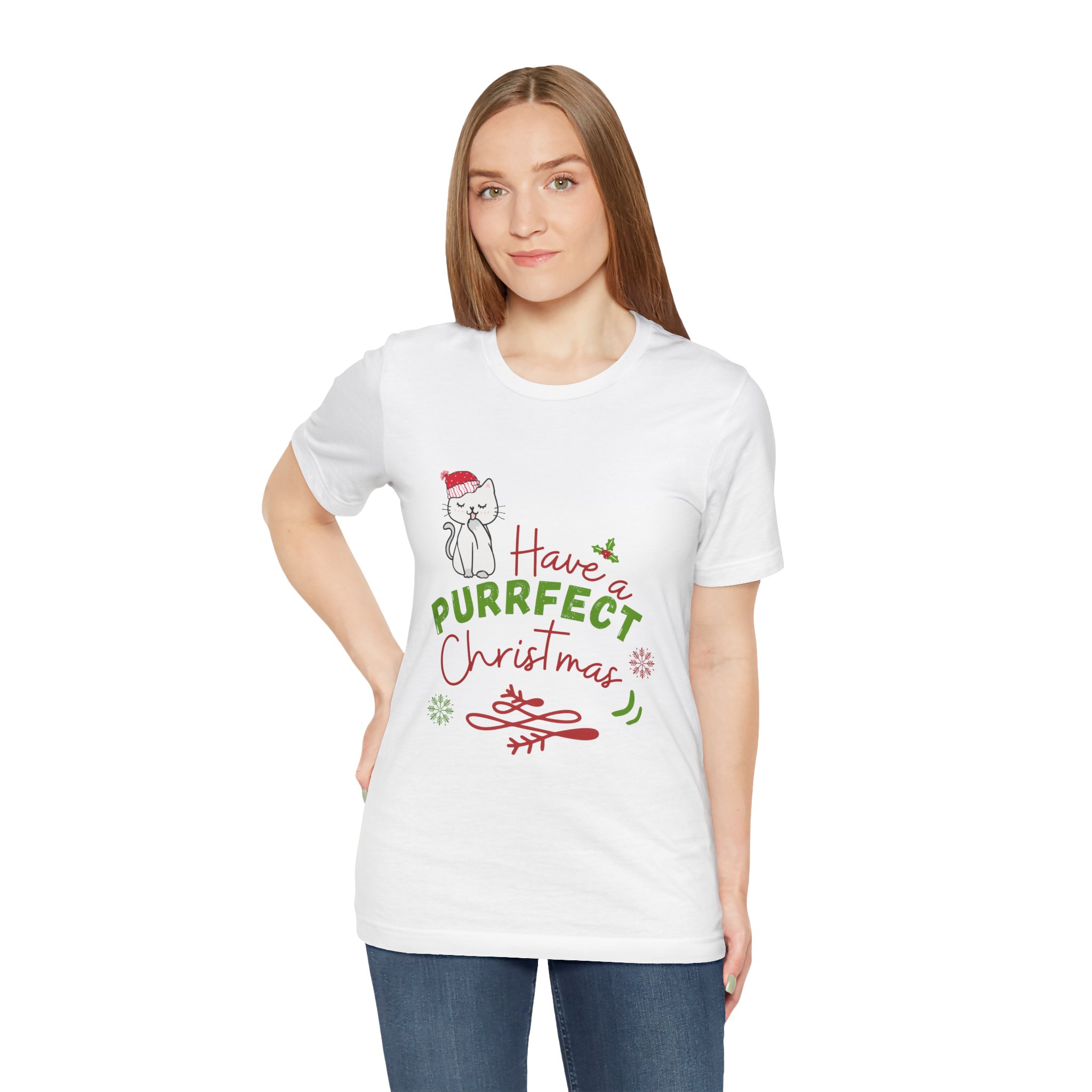 Cute Cat "Have a Purrfect Christmas" T shirt  product thumbnail image