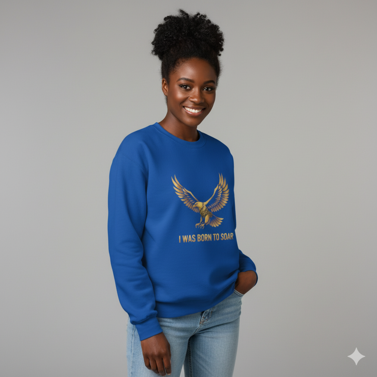 Crewneck Sweatshirt - "I Was Born to Soar" Gold Eagle Graphic product thumbnail image Crewneck Sweatshirt - "I Was Born to Soar" Gold Eagle Graphic product thumbnail image