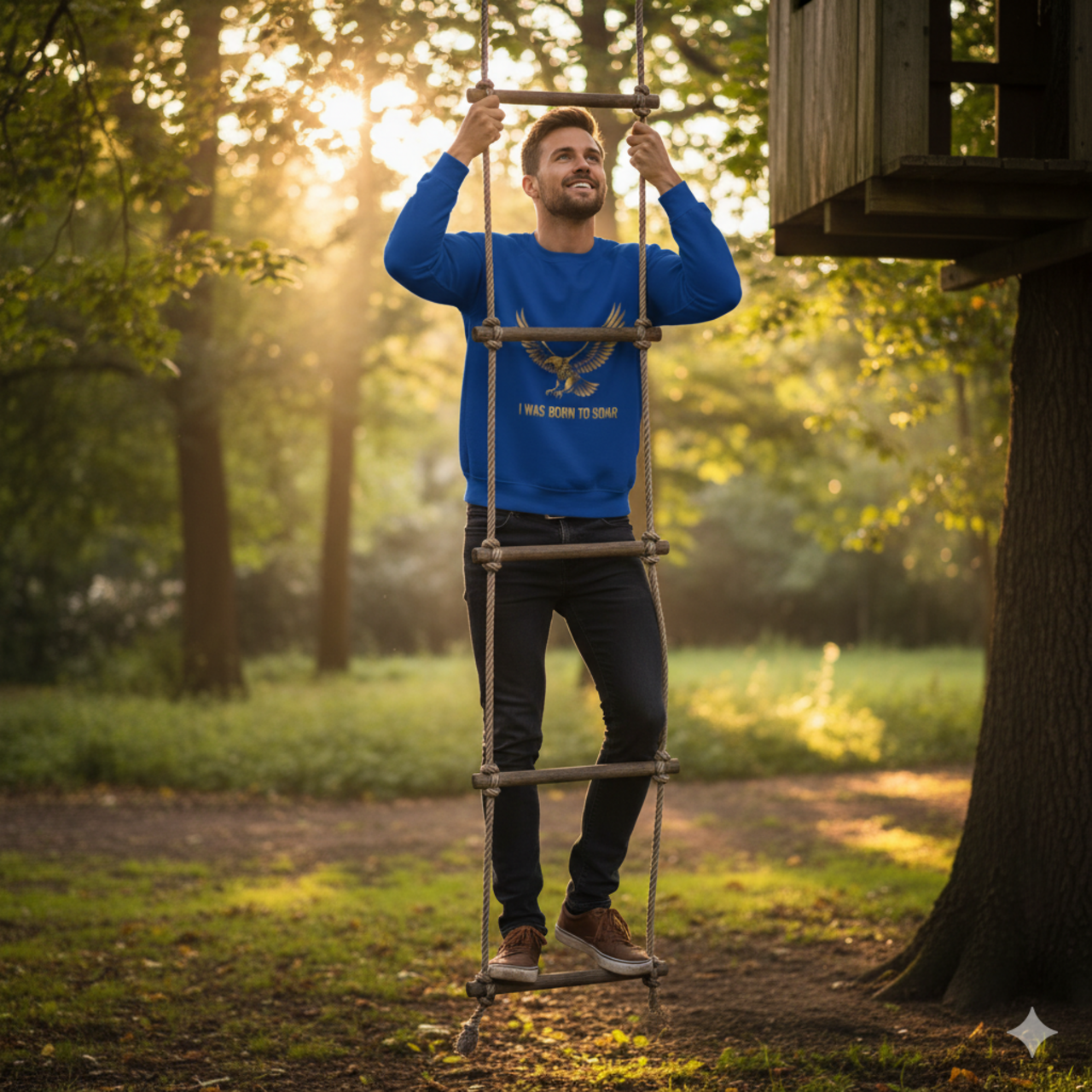 Crewneck Sweatshirt - "I Was Born to Soar" Gold Eagle Graphic product thumbnail image