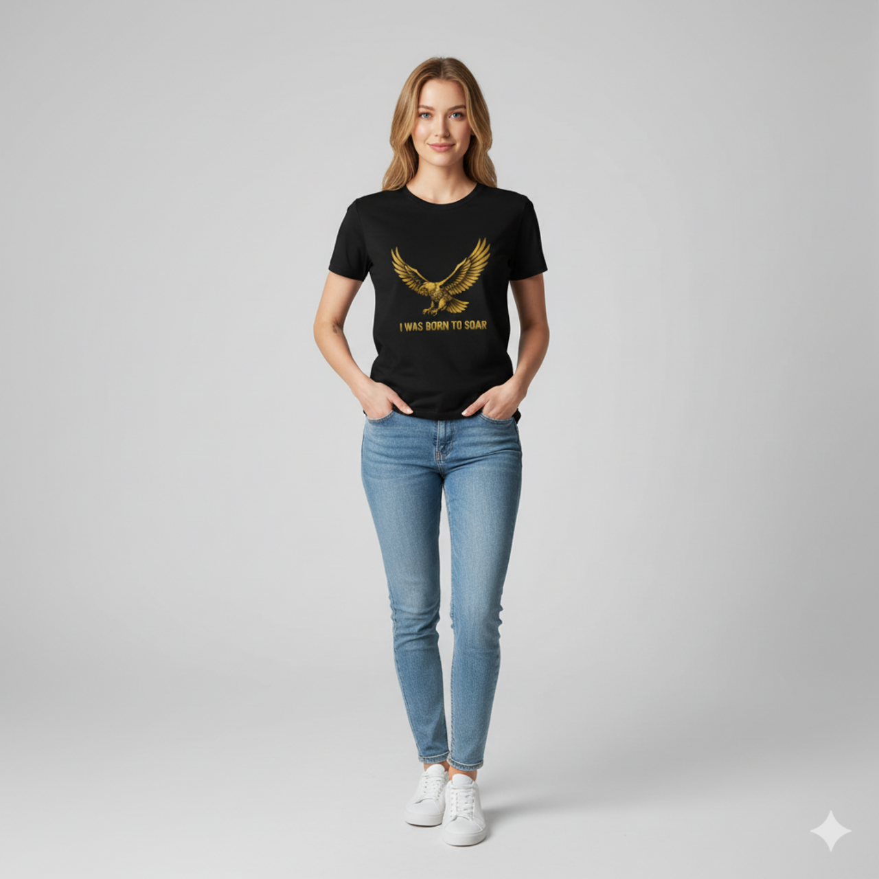 Eagle Graphic Tee — "I Was Born to Soar" Motivational T-Shirt product thumbnail image