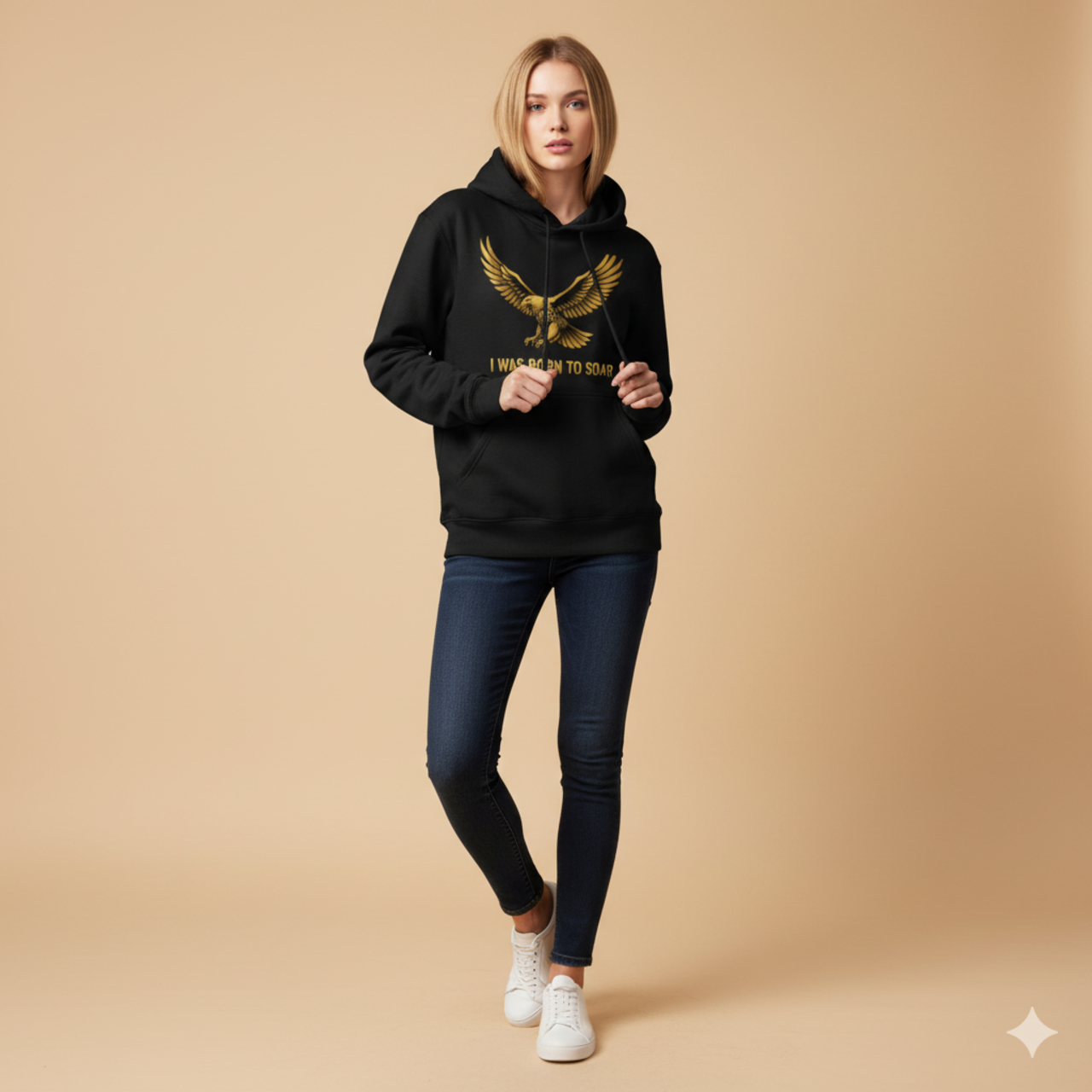 Hoodie — 'I Was Born to Soar' Golden Eagle Graphic product thumbnail image Hoodie — 'I Was Born to Soar' Golden Eagle Graphic product thumbnail image