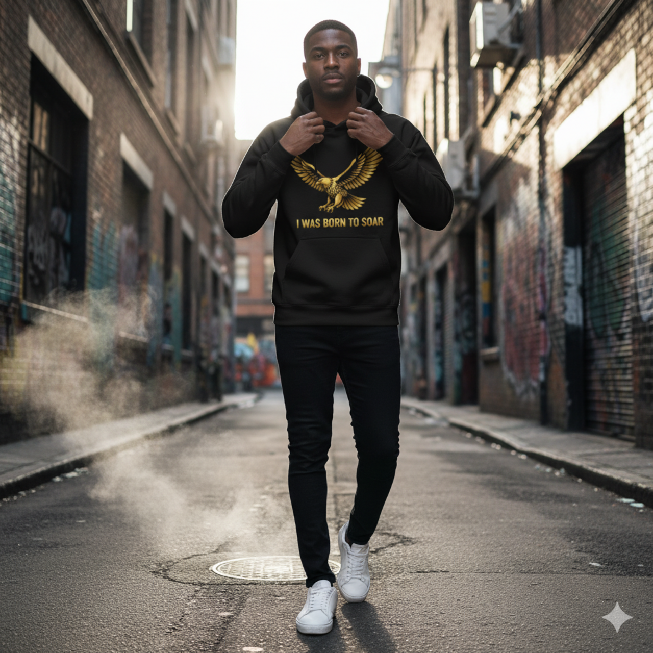 Hoodie — 'I Was Born to Soar' Golden Eagle Graphic product thumbnail image Hoodie — 'I Was Born to Soar' Golden Eagle Graphic product thumbnail image