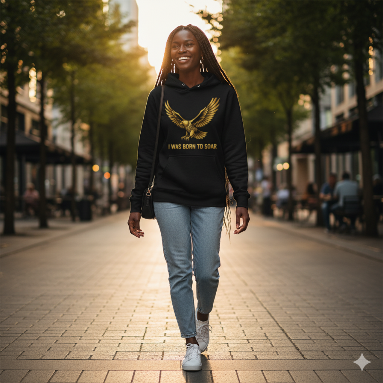 Hoodie — 'I Was Born to Soar' Golden Eagle Graphic product thumbnail image Hoodie — 'I Was Born to Soar' Golden Eagle Graphic product thumbnail image