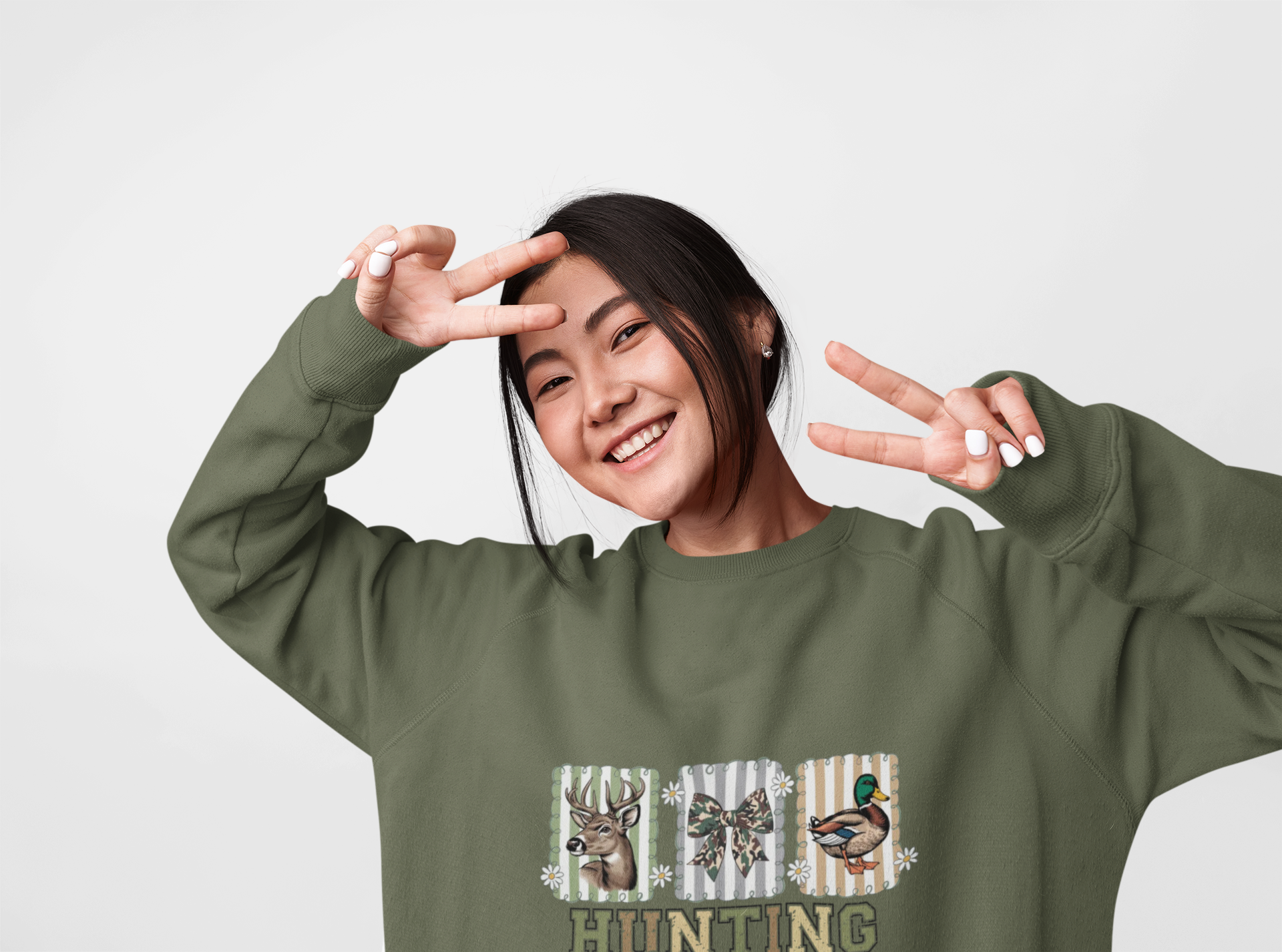 Hunting Season Sweatshirt — Buck &amp; Duck Design | Camo Color Themed Outdoor Crewneck