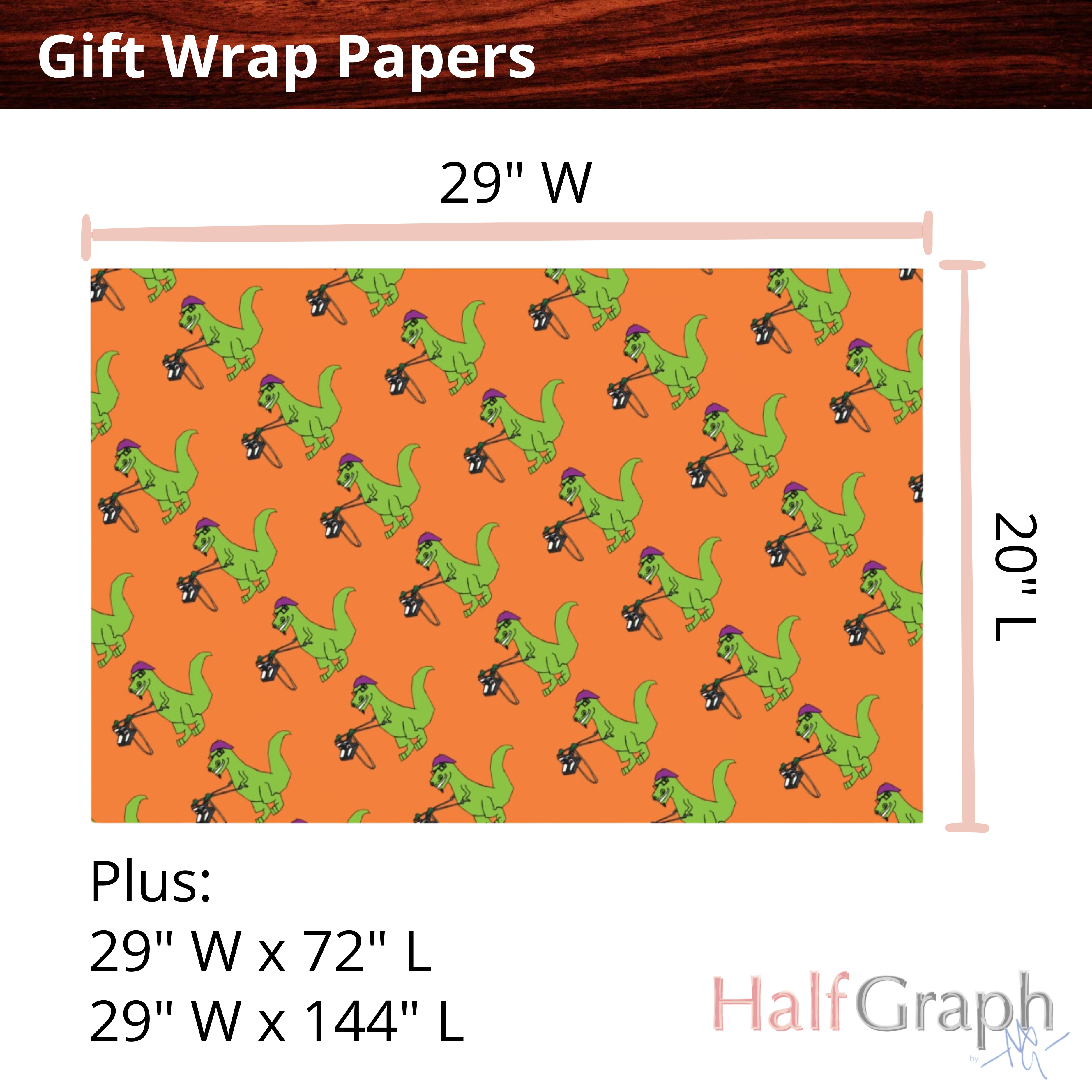 Orange Gift Wrap Papers, Dinosaur Gift Wrap, Cool Wrapping Paper, Retro Gift Packaging, Unique Gift Wrap Sheets for Hipster Dino Fans product thumbnail image Orange Gift Wrap Papers, Dinosaur Gift Wrap, Cool Wrapping Paper, Retro Gift Packaging, Unique Gift Wrap Sheets for Hipster Dino Fans product thumbnail image