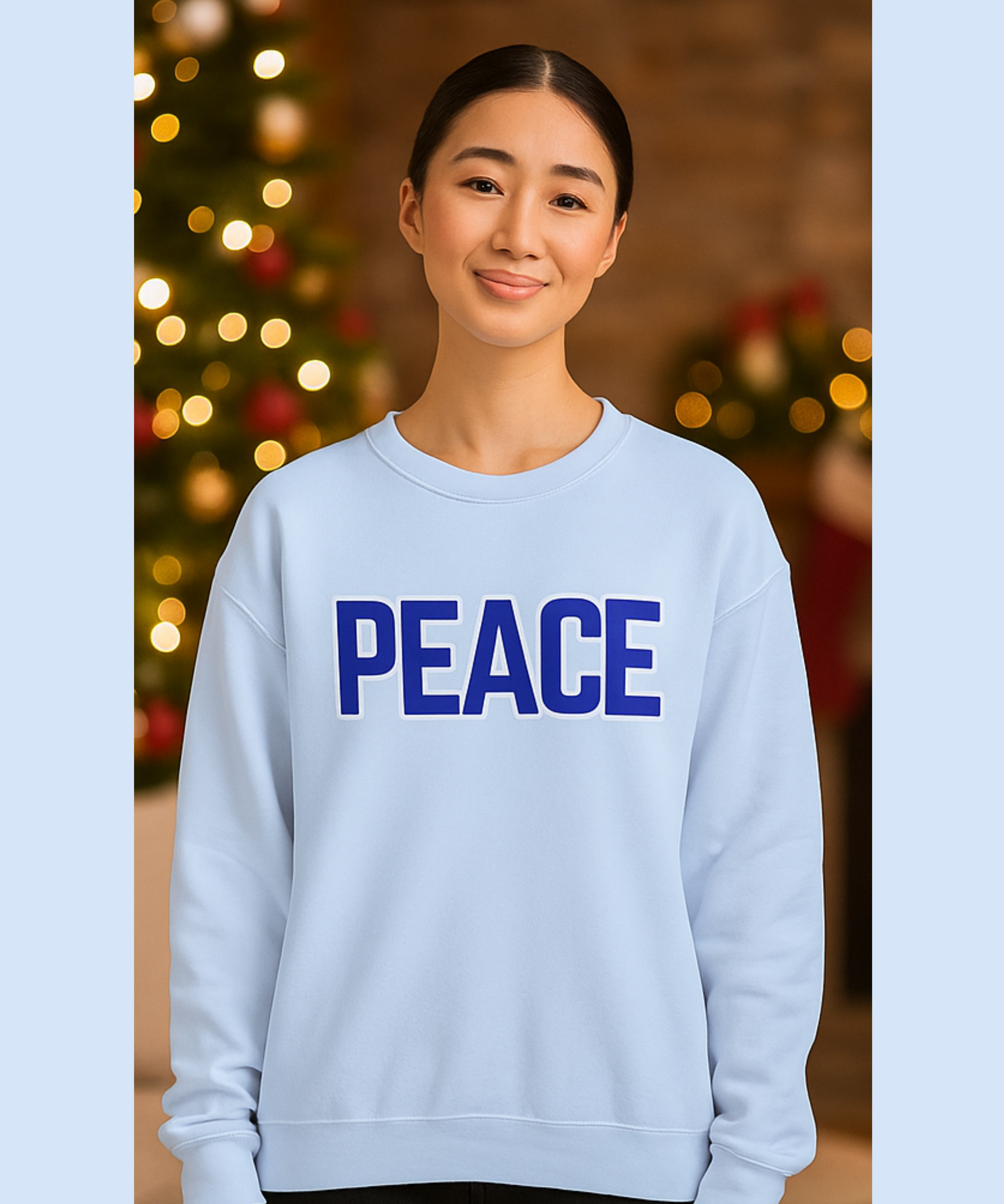 Minimal "Peace" Crewneck Sweatshirt — The Winter Solace Series