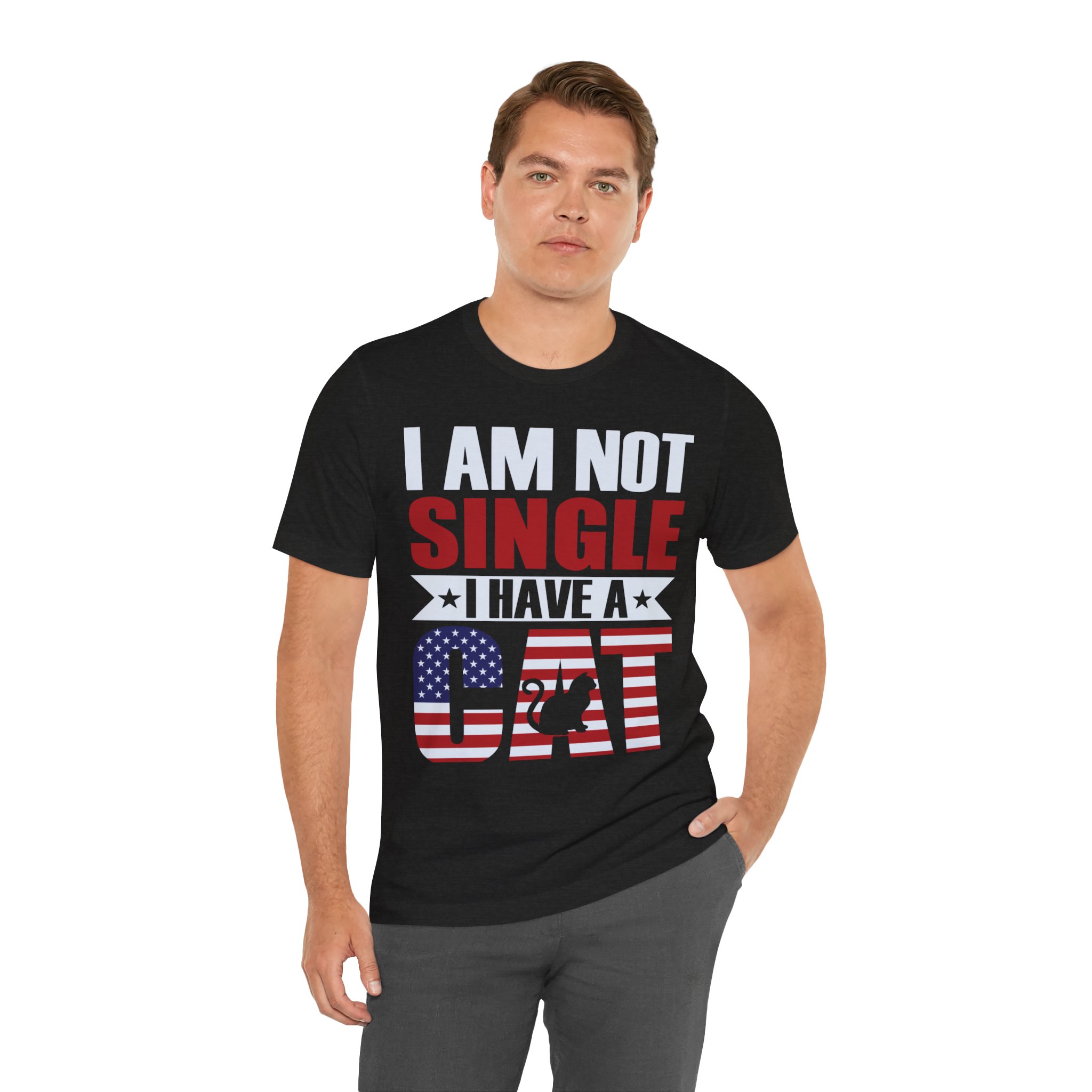 Funny Cat Quote Tee – “I am Not Single I have a Cat” product thumbnail image Funny Cat Quote Tee – “I am Not Single I have a Cat” product thumbnail image