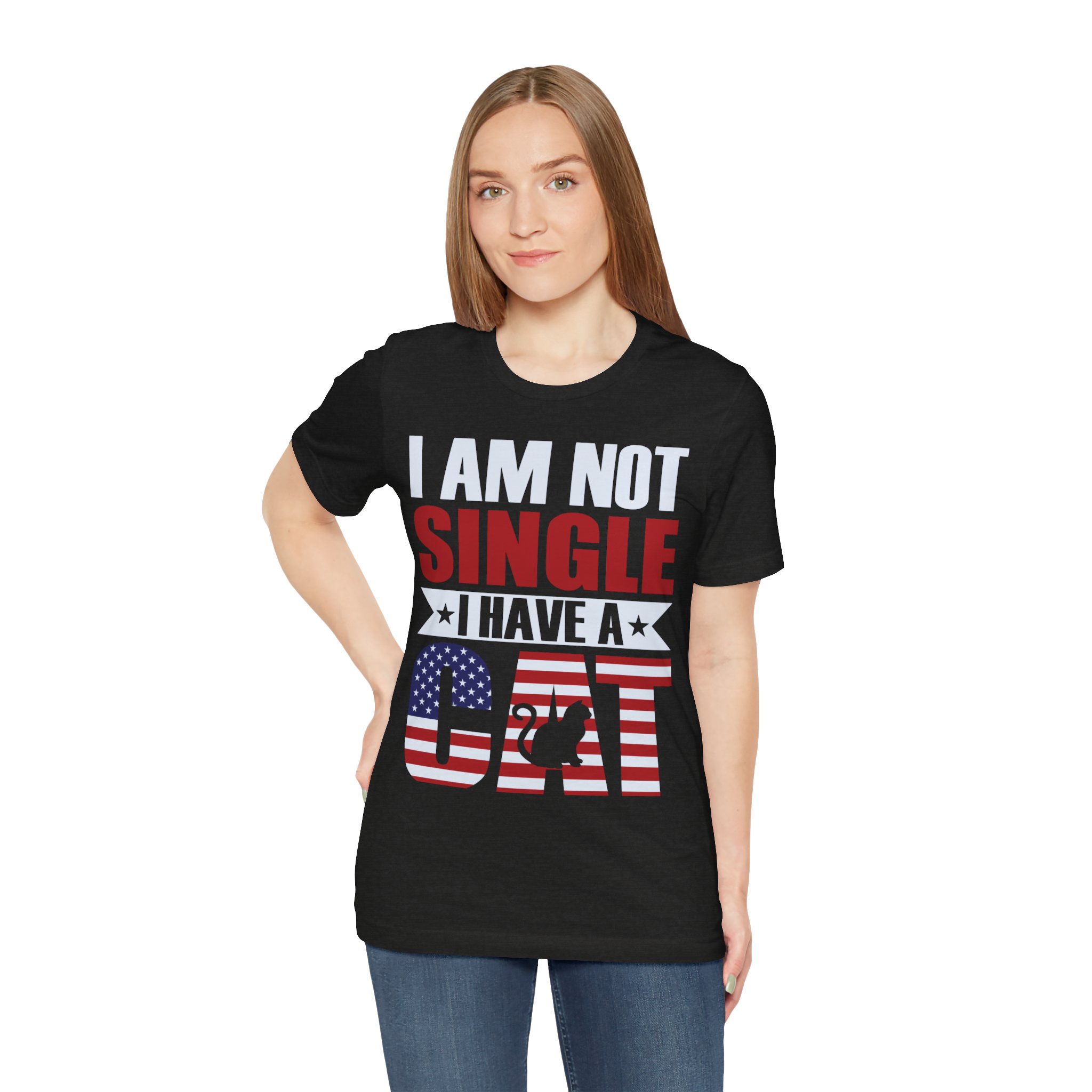 Funny Cat Quote Tee – “I am Not Single I have a Cat” product thumbnail image Funny Cat Quote Tee – “I am Not Single I have a Cat” product thumbnail image