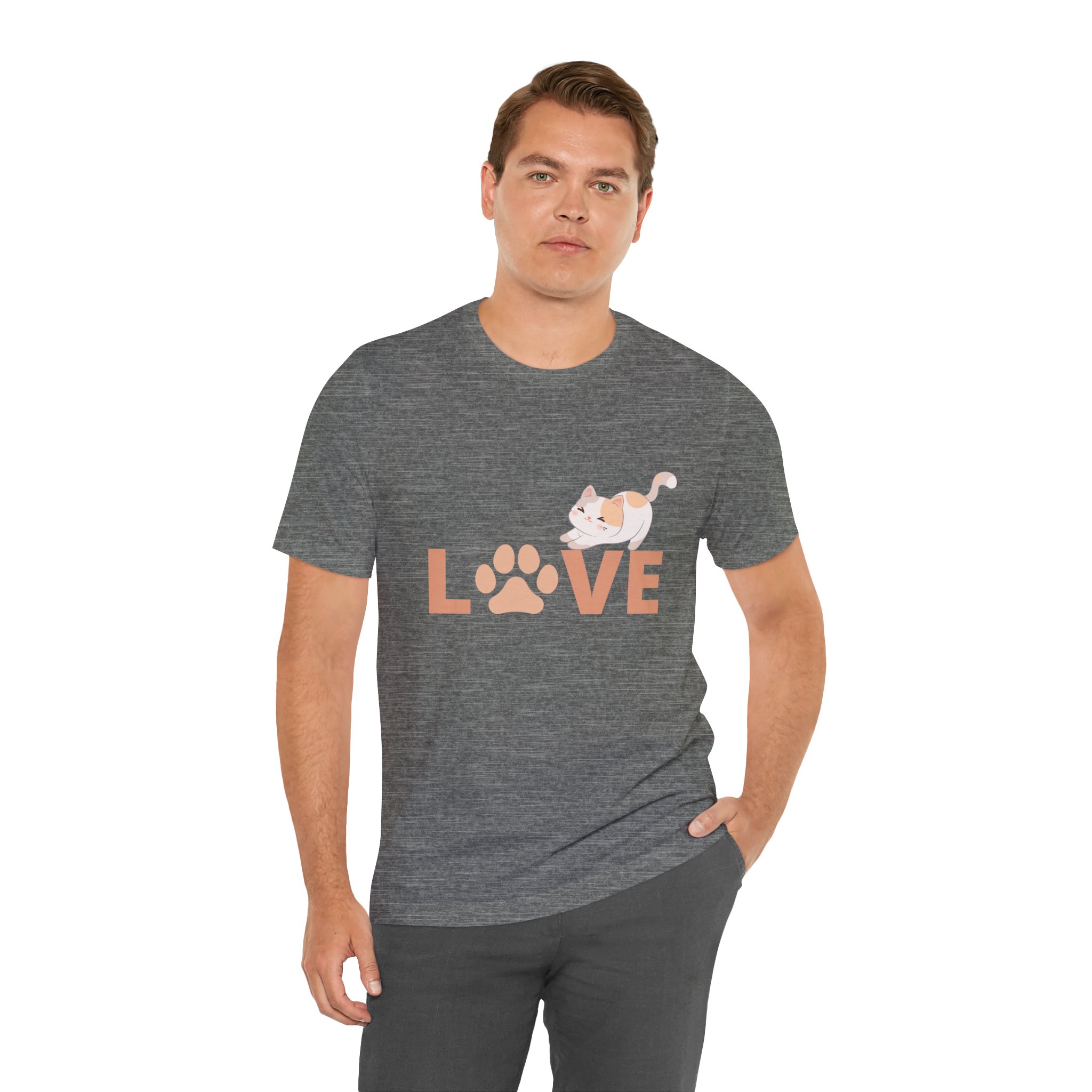 Cute Cat “Purrfect Love” Paw Print T-Shirt product thumbnail image