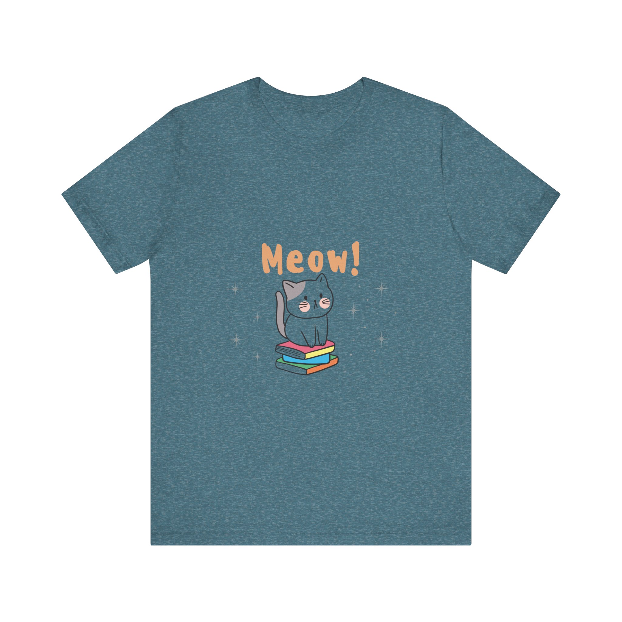 Cute Cat "Meow on Books" T-Shirt product thumbnail image Cute Cat "Meow on Books" T-Shirt product thumbnail image
