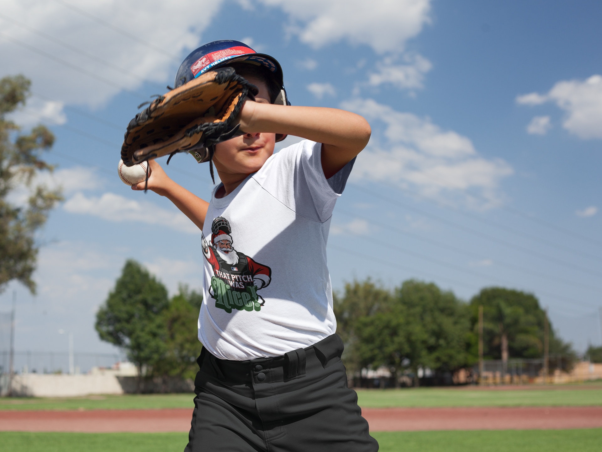 Youth Short Sleeve Tee Baseball Santa Claus Nice Pitch Shirt product thumbnail image Youth Short Sleeve Tee Baseball Santa Claus Nice Pitch Shirt product thumbnail image