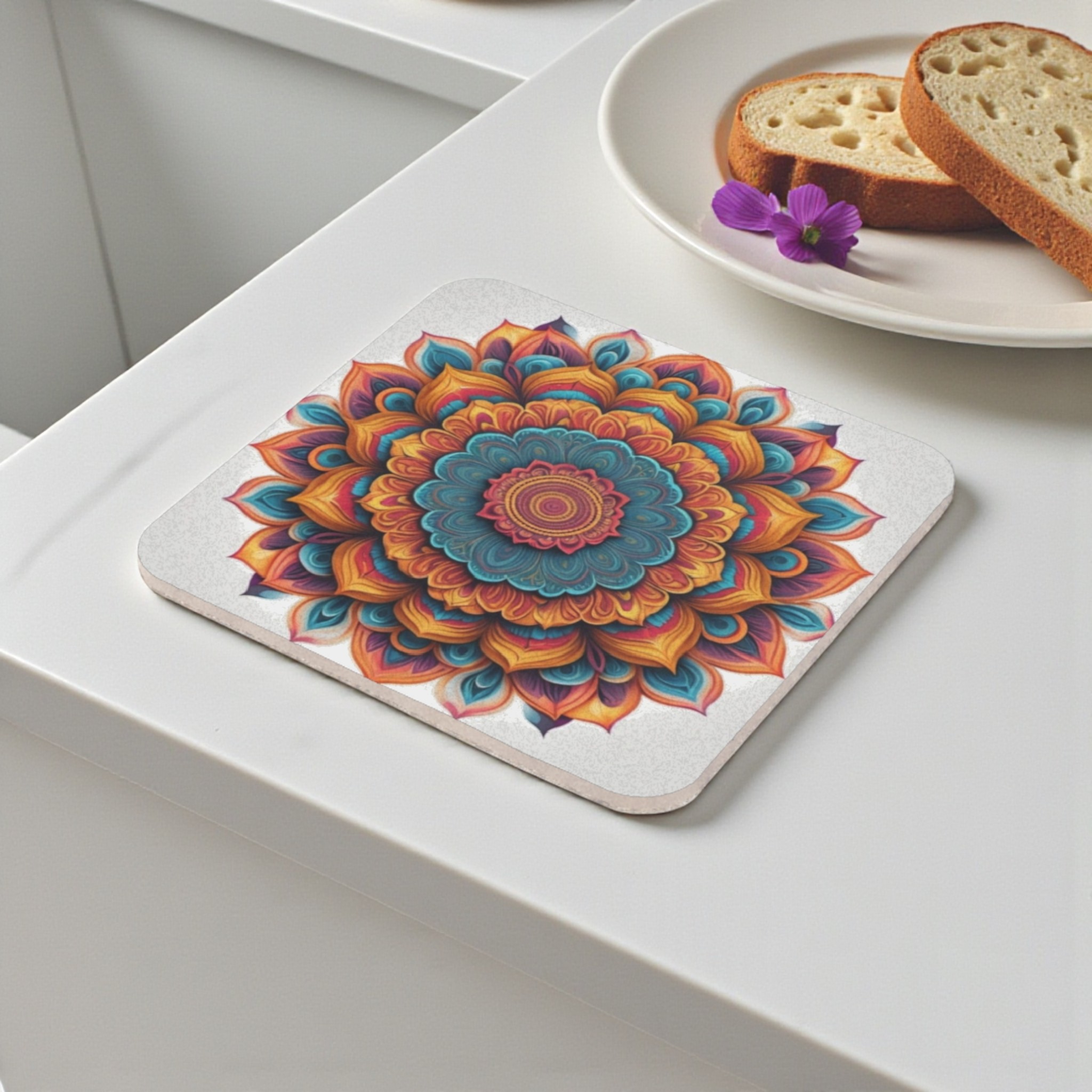 Intricate Tribal Mandala Cork Back Coaster