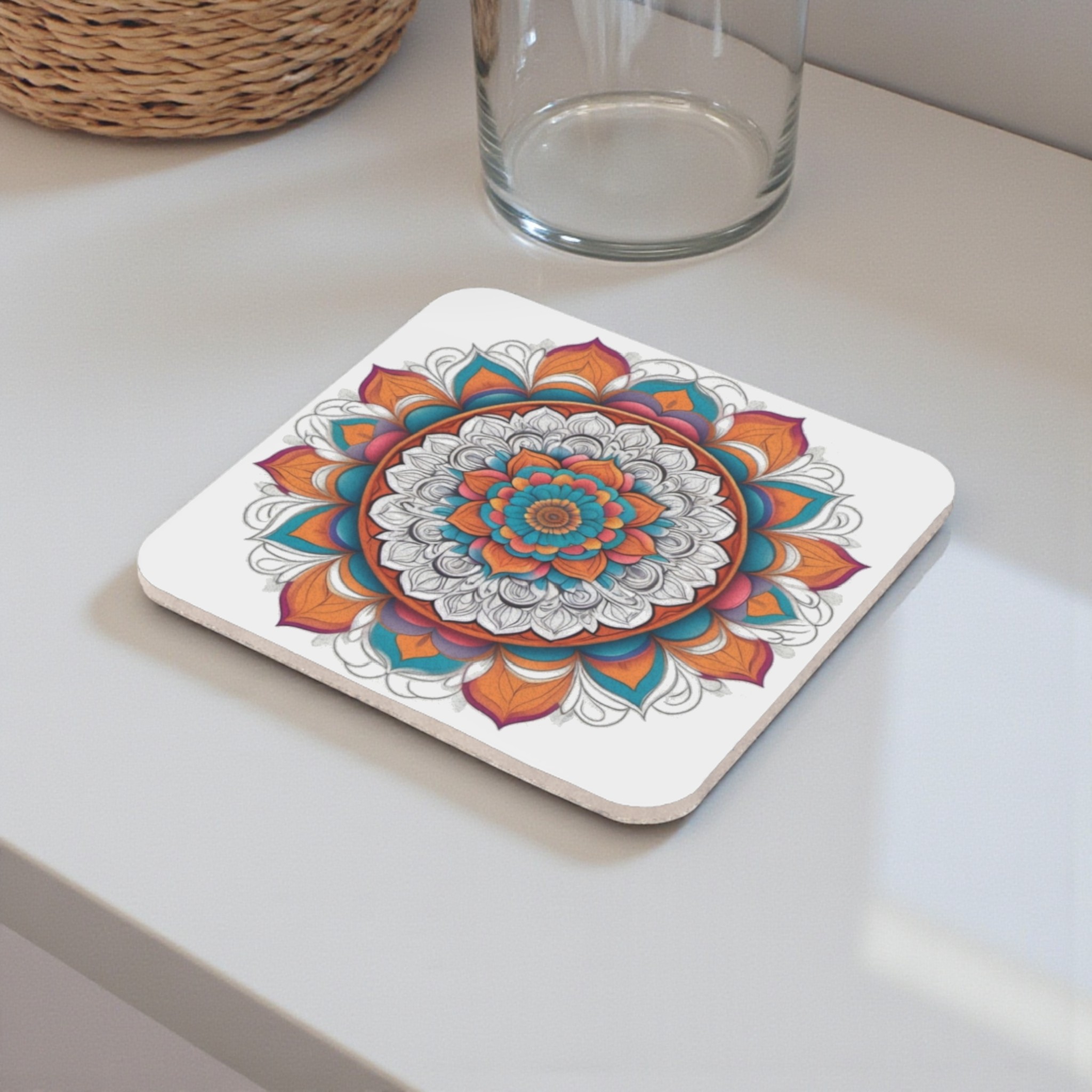 Lively Boho Pattern Cork Back Coaster