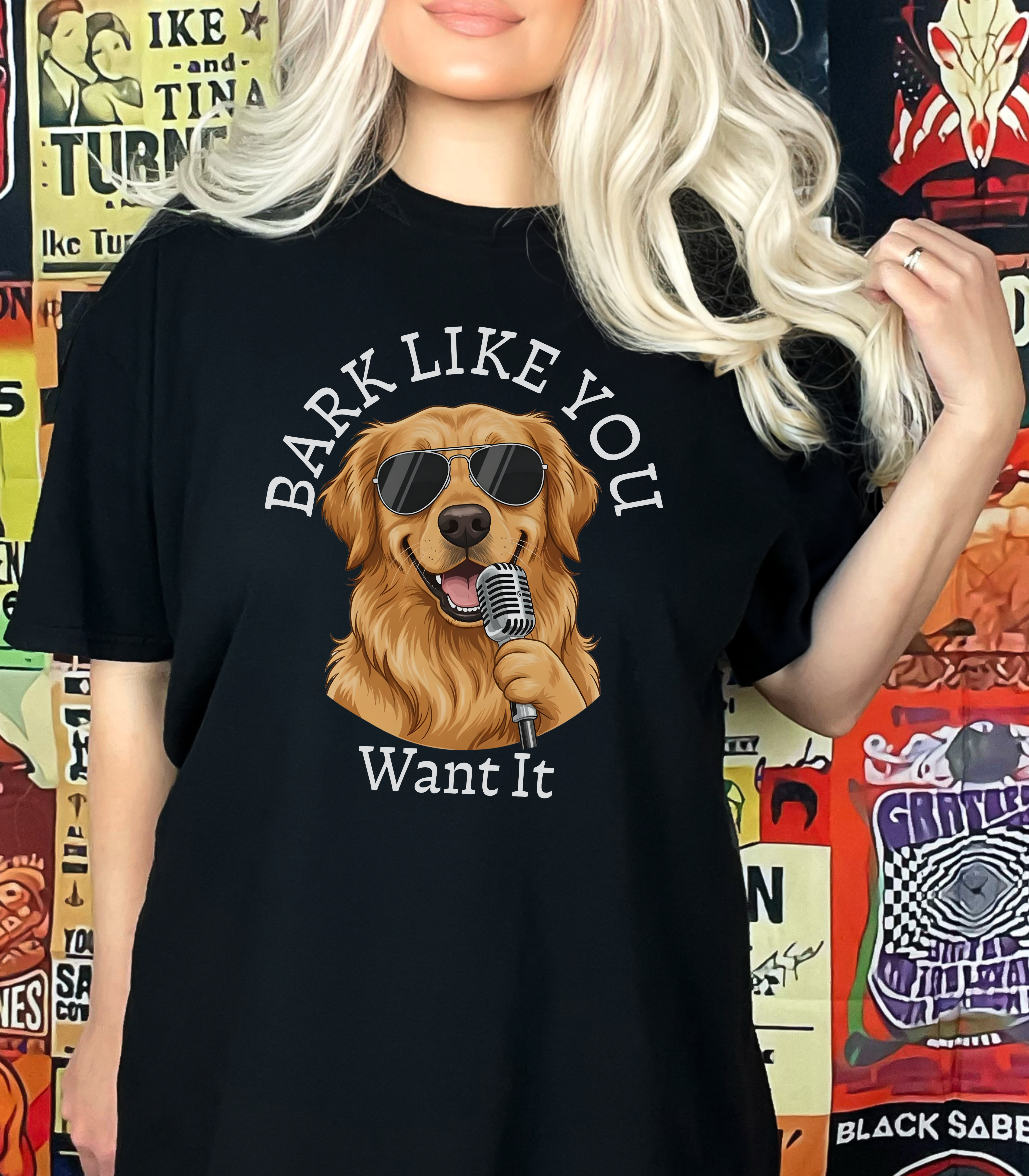 Bark Like You Want It Dog Singer T-Shirt product thumbnail image Bark Like You Want It Dog Singer T-Shirt product thumbnail image