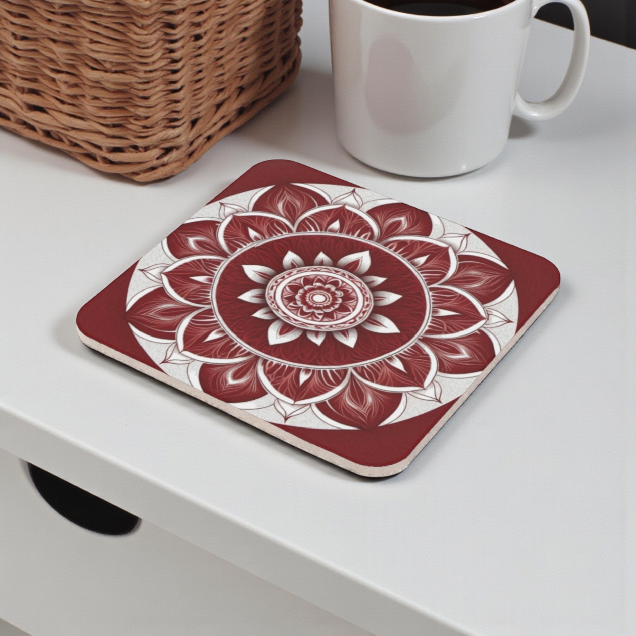 Rustic Mandala Cork Back Coaster