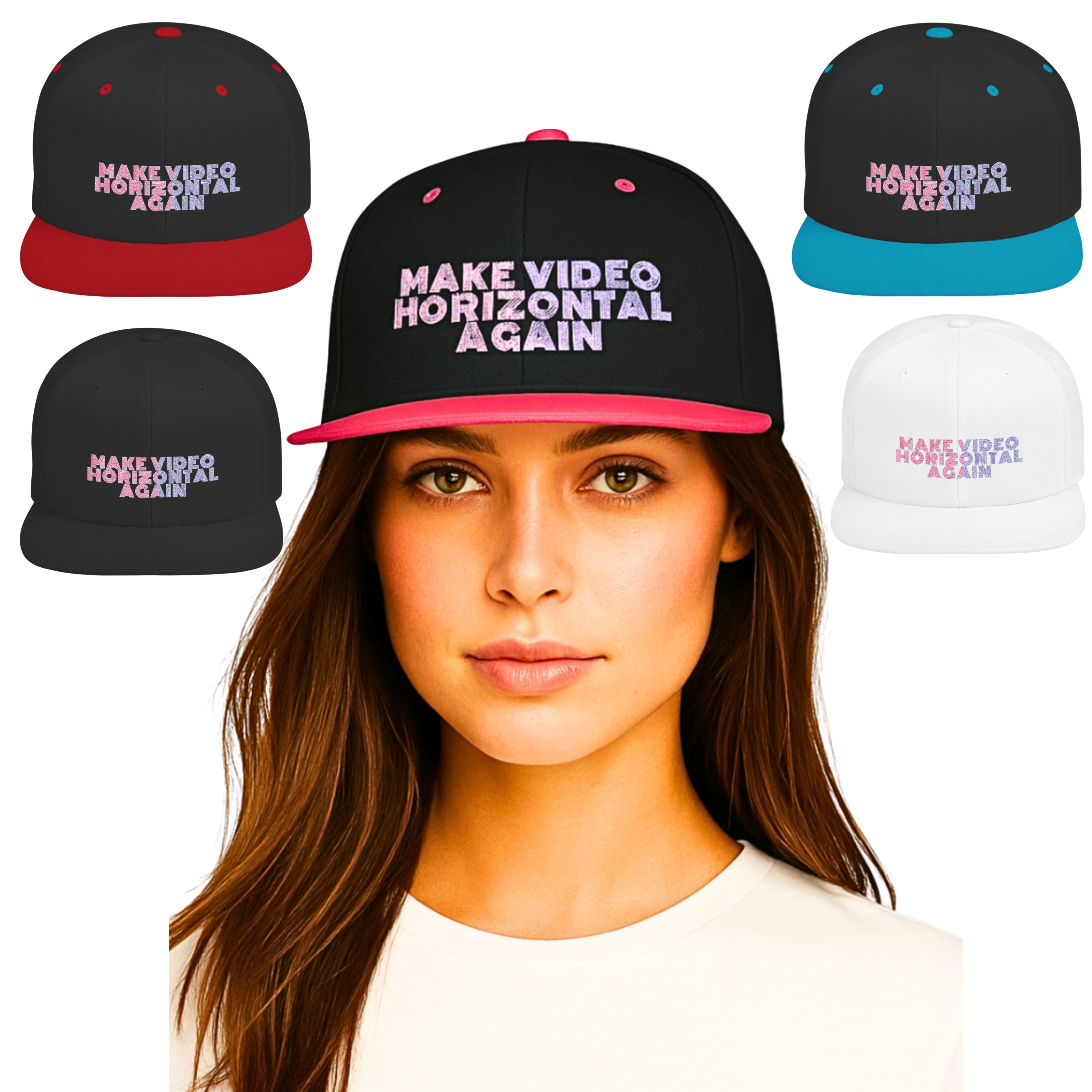 Snapback Hat Make Video Horizontal Again Movie Fan Film Crew product thumbnail image Snapback Hat Make Video Horizontal Again Movie Fan Film Crew product thumbnail image