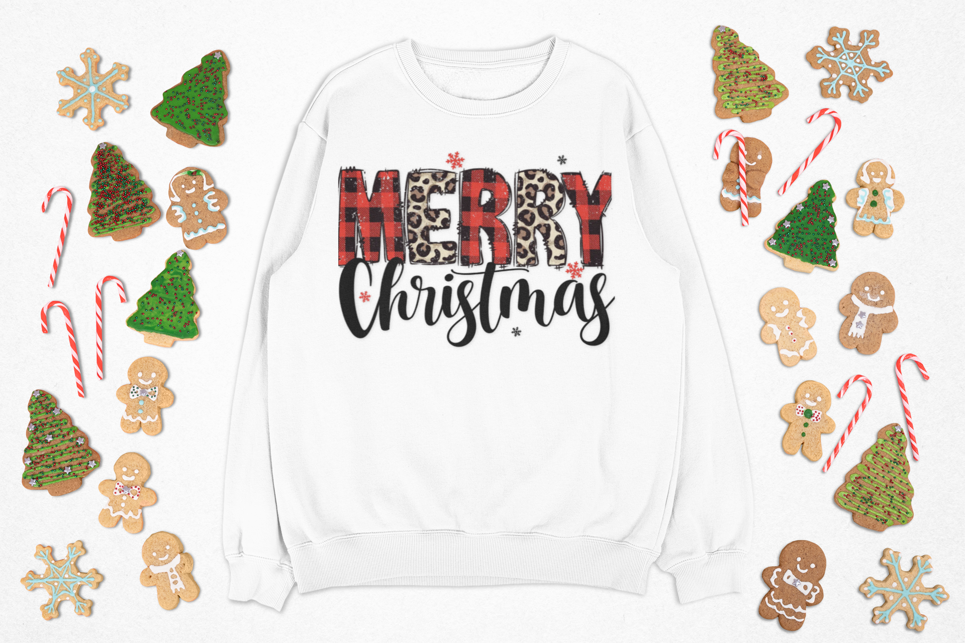 Christmas Sweatshirt doodle design product thumbnail image Christmas Sweatshirt doodle design product thumbnail image