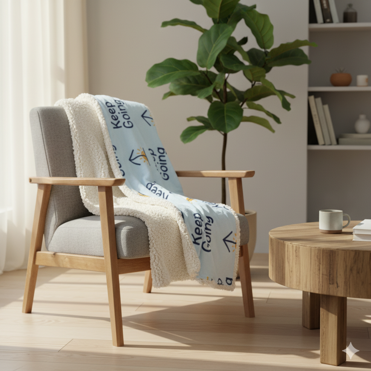 Keep Going Sherpa Blanket — Inspirational Fleece Throw with Sunrise Arrow Pattern product thumbnail image Keep Going Sherpa Blanket — Inspirational Fleece Throw with Sunrise Arrow Pattern product thumbnail image