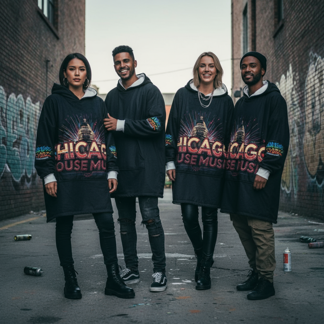 The Rude Tymz Chicago House Music Capital Unisex Blanket Hoodie product thumbnail image The Rude Tymz Chicago House Music Capital Unisex Blanket Hoodie product thumbnail image