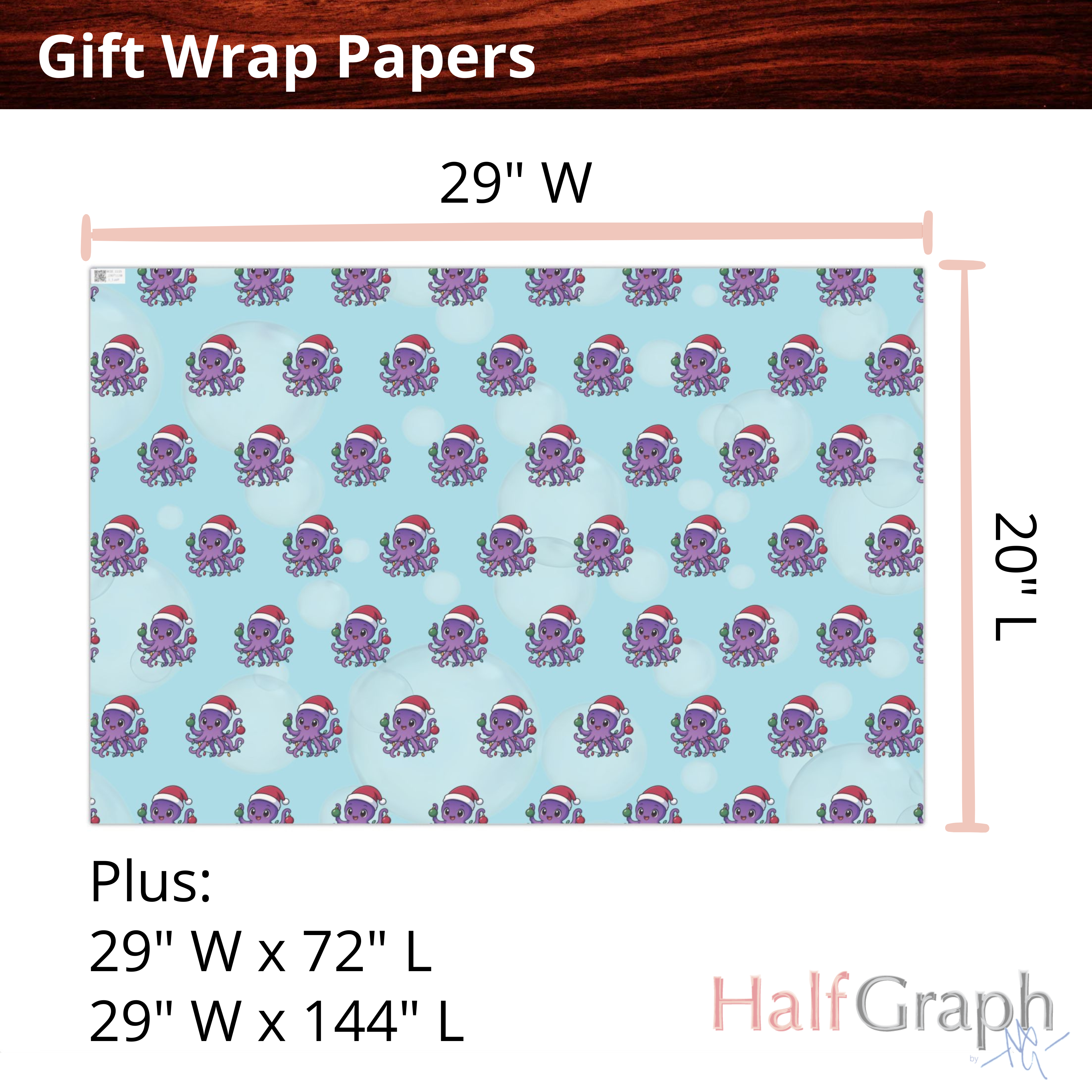 Santapus Gift Wrap Papers, Cartoon Santa Octopus, Unique Gift Wrap, Wrapping Paper Roll, Gift Packaging Supplies, Animal Lover Gifts product thumbnail image Santapus Gift Wrap Papers, Cartoon Santa Octopus, Unique Gift Wrap, Wrapping Paper Roll, Gift Packaging Supplies, Animal Lover Gifts product thumbnail image