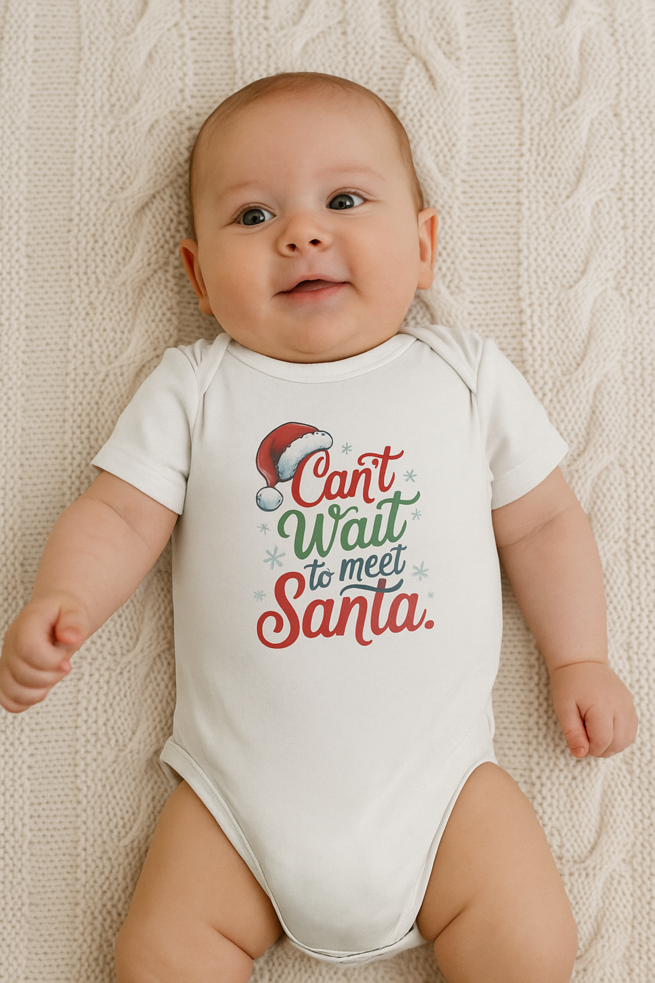  "Can't Wait to Meet Santa" Christmas  Infant Bodysuit