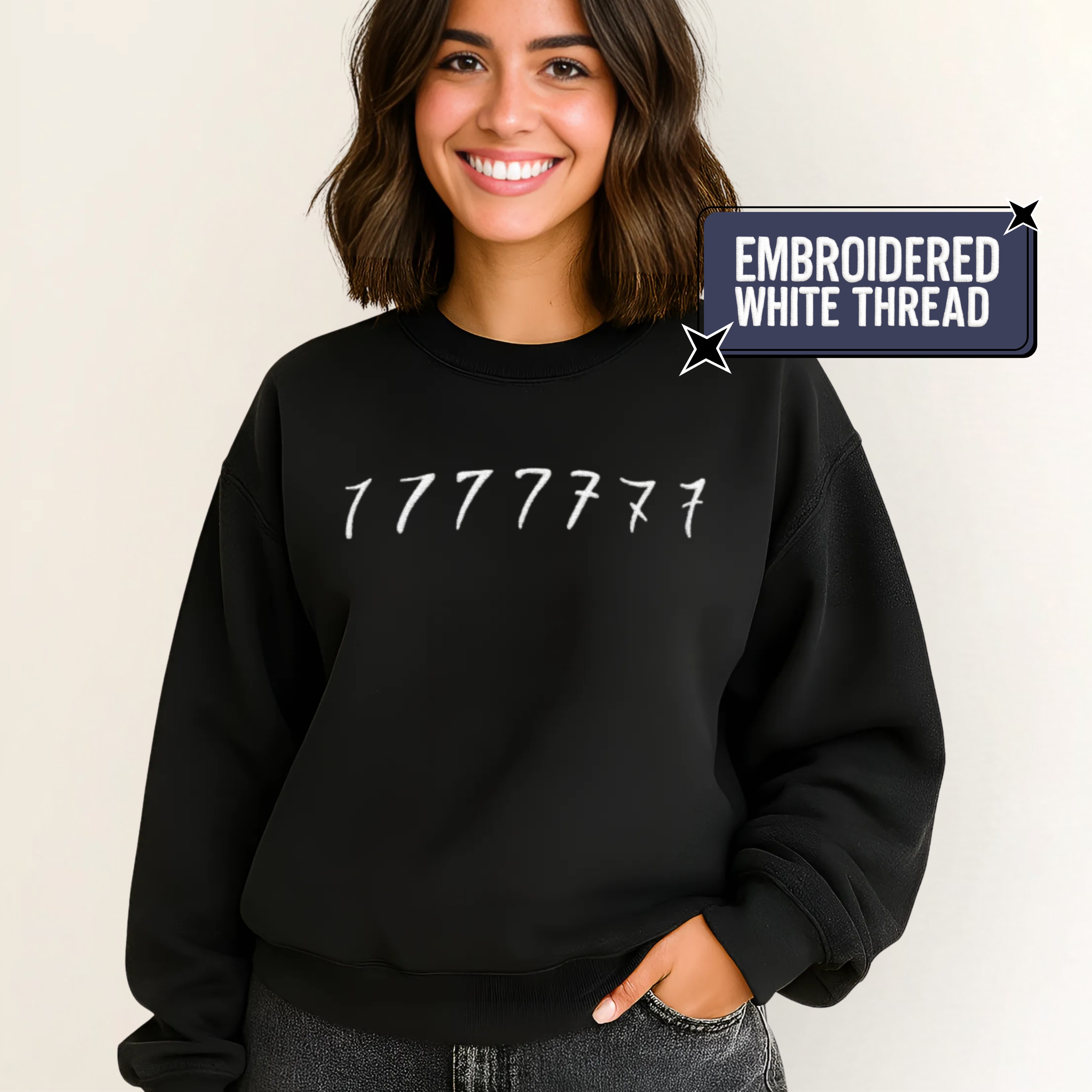 Embroidered White Thread 7 Tattoo Unisex Sweatshirt Embroidered White Thread 7 Tattoo Unisex Sweatshirt