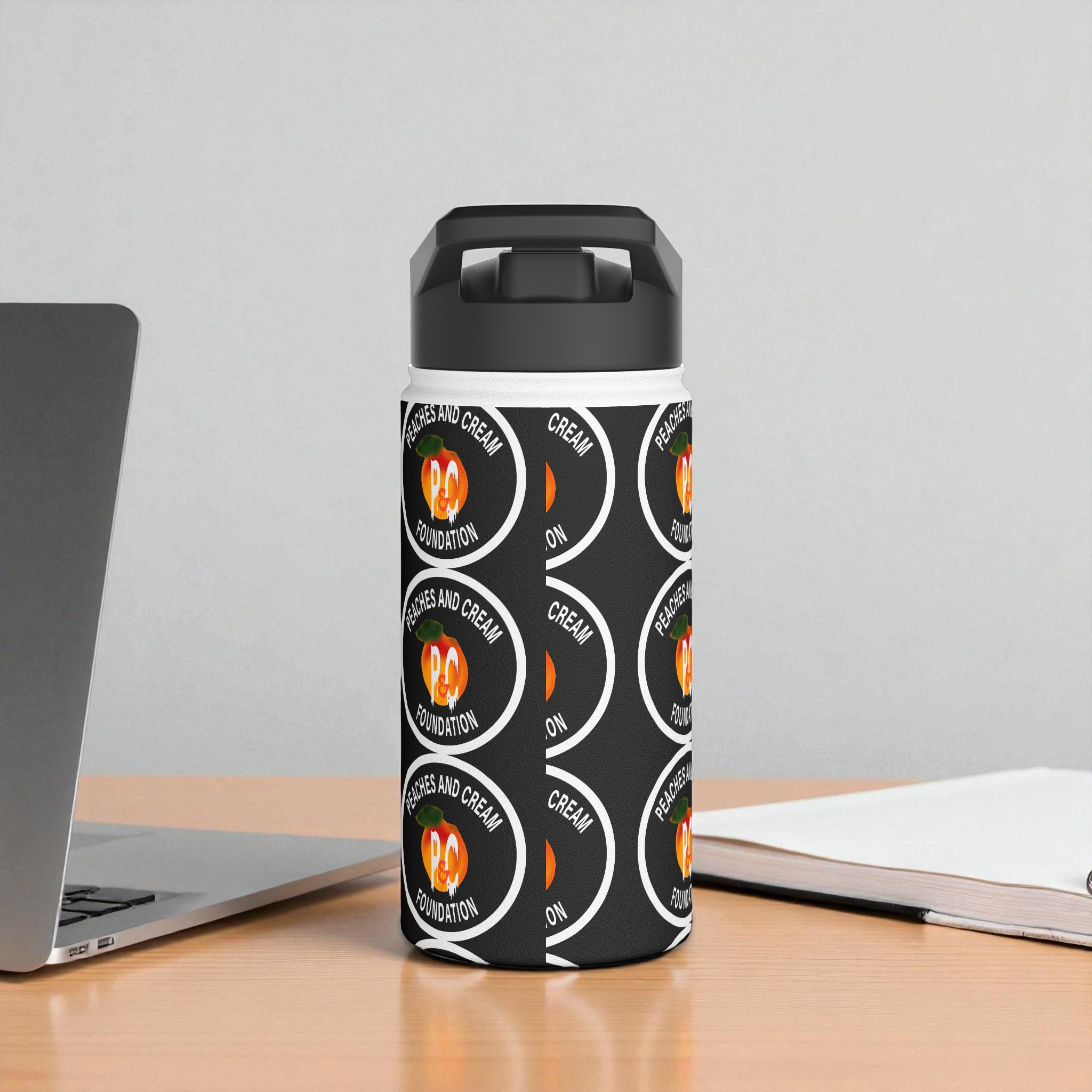 PNCF White Outline Logo Stainless Steel Water Bottle, Standard Lid product thumbnail image PNCF White Outline Logo Stainless Steel Water Bottle, Standard Lid product thumbnail image