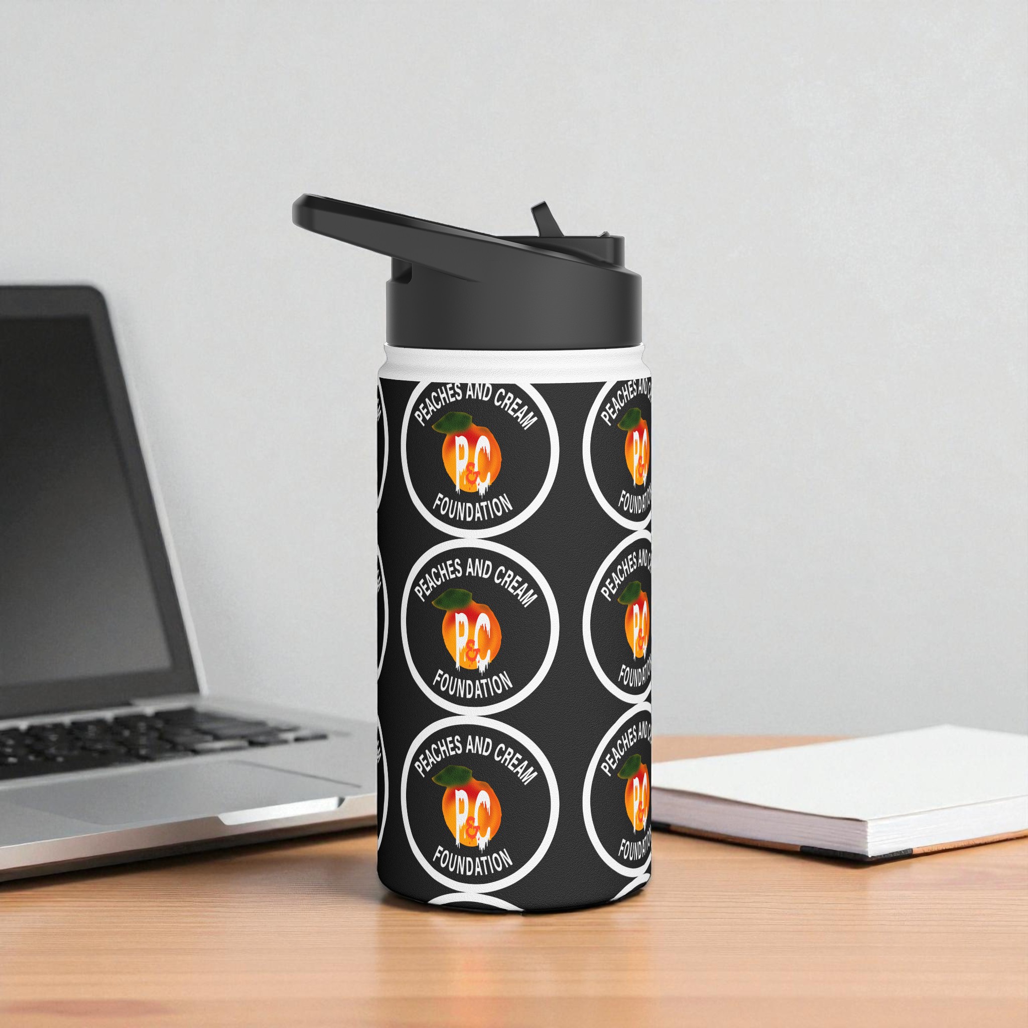 PNCF White Outline Logo Stainless Steel Water Bottle, Standard Lid product thumbnail image PNCF White Outline Logo Stainless Steel Water Bottle, Standard Lid product thumbnail image