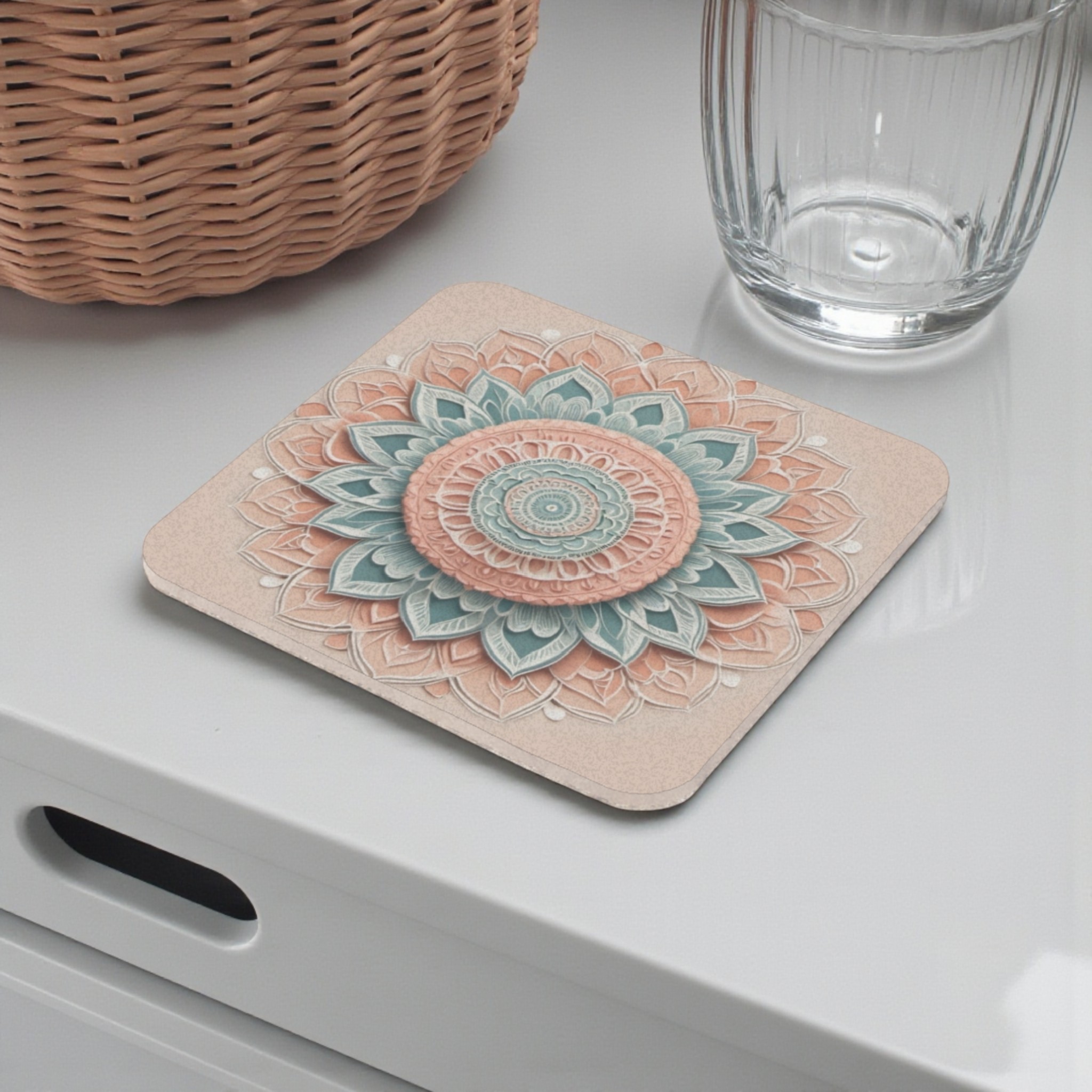 Soothing Zen Mandala Cork Back Coaster