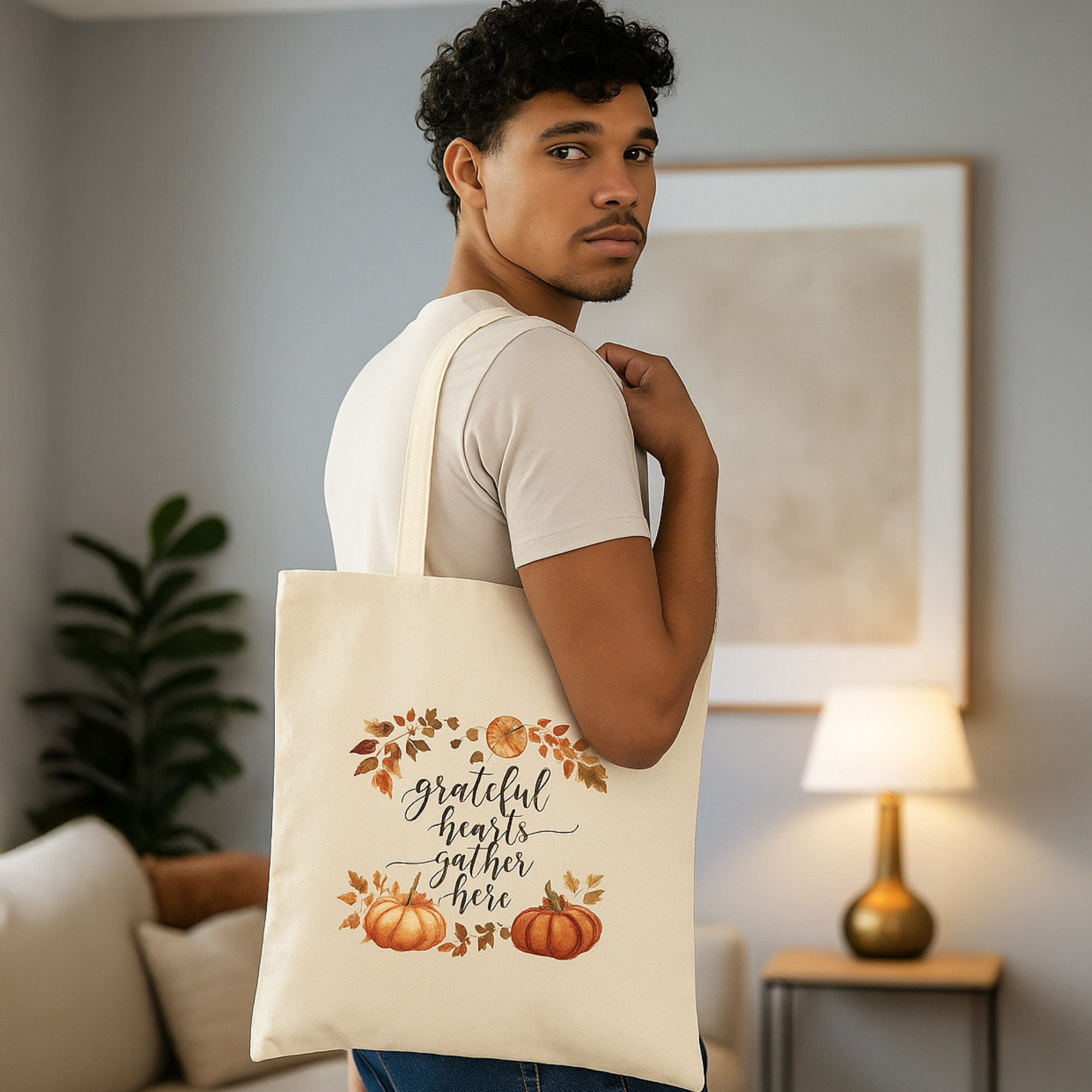 Grateful Hearts Gather Here Fall Pumpkin Tote Bag | Autumn Thanksgiving Canvas Bag | Reusable Market Tote | Cozy Seasonal Gift for Her product thumbnail image Grateful Hearts Gather Here Fall Pumpkin Tote Bag | Autumn Thanksgiving Canvas Bag | Reusable Market Tote | Cozy Seasonal Gift for Her product thumbnail image