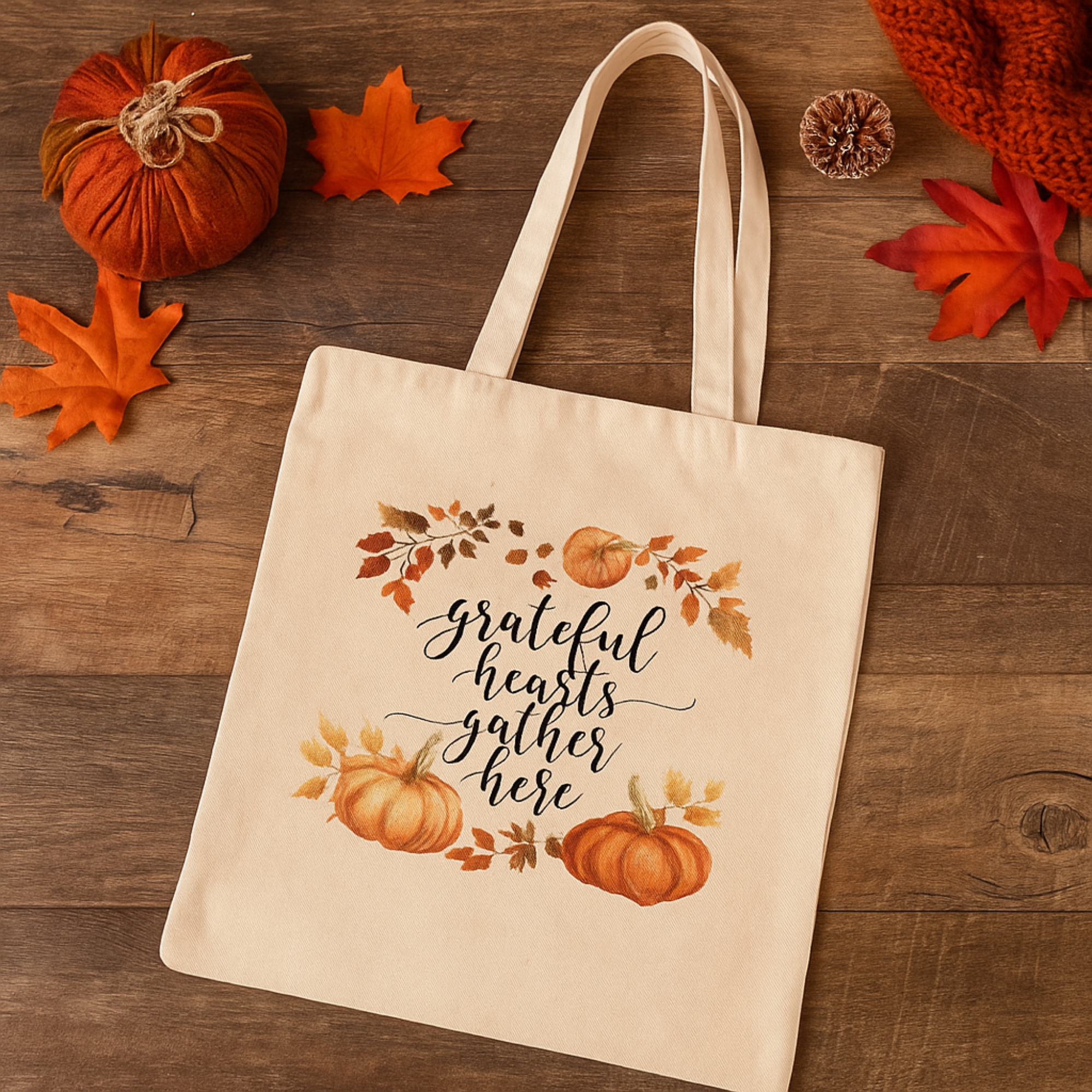 Grateful Hearts Gather Here Fall Pumpkin Tote Bag | Autumn Thanksgiving Canvas Bag | Reusable Market Tote | Cozy Seasonal Gift for Her product thumbnail image Grateful Hearts Gather Here Fall Pumpkin Tote Bag | Autumn Thanksgiving Canvas Bag | Reusable Market Tote | Cozy Seasonal Gift for Her product thumbnail image