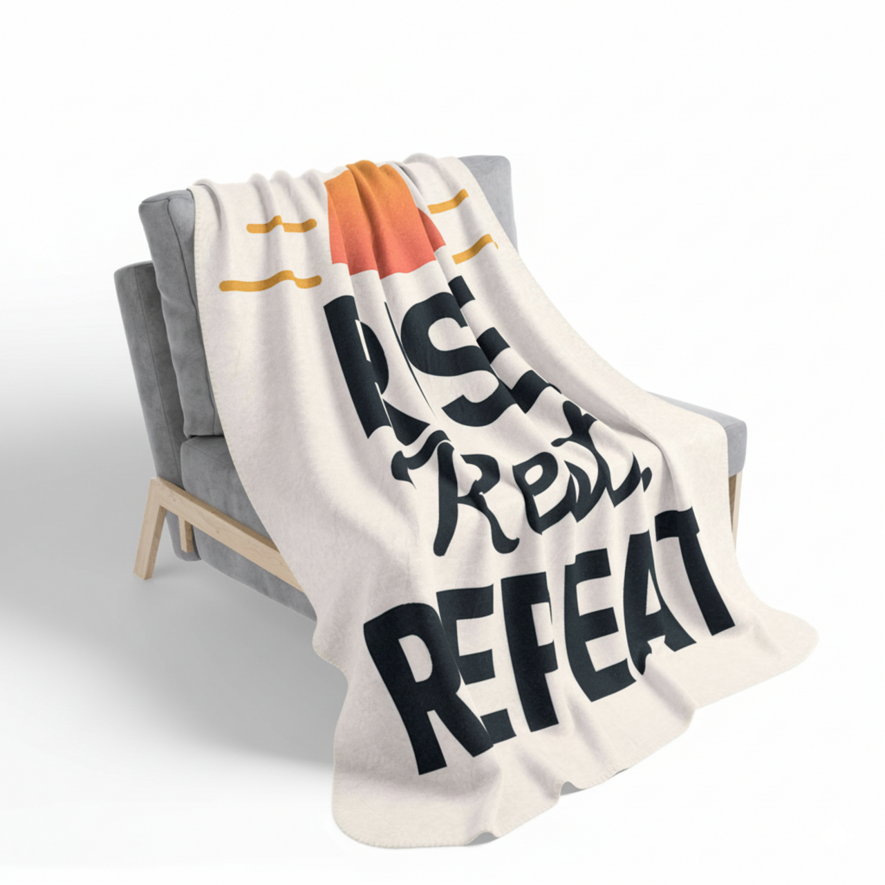 Rise Rest Repeat Sherpa Blanket — Cozy Motivational Fleece Throw product thumbnail image
