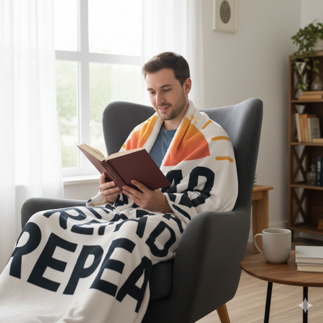 Rise Rest Repeat Sherpa Blanket — Cozy Motivational Fleece Throw product thumbnail image