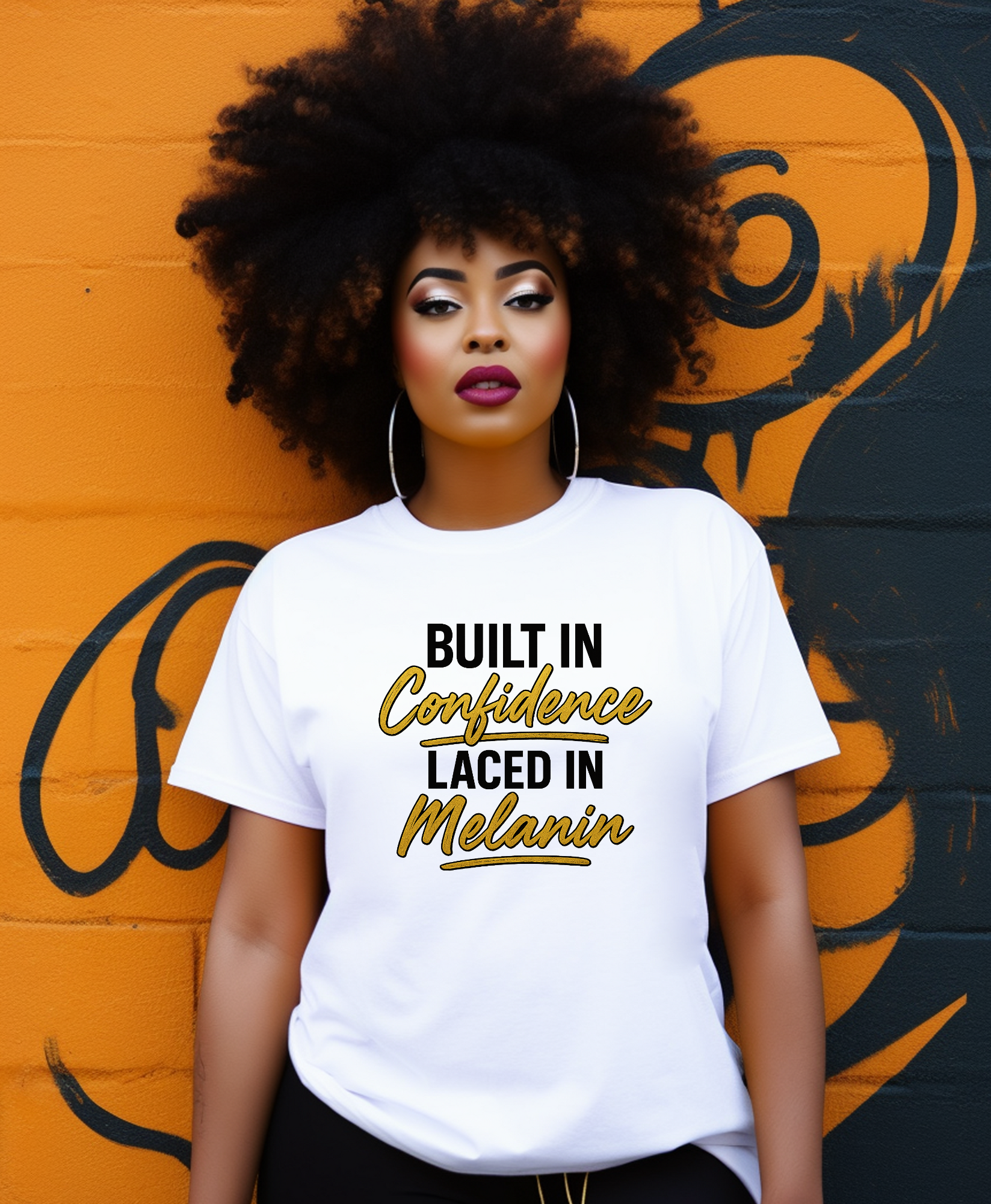 Built in Confidence, Laced in Melanin T-Shirt product thumbnail image Built in Confidence, Laced in Melanin T-Shirt product thumbnail image