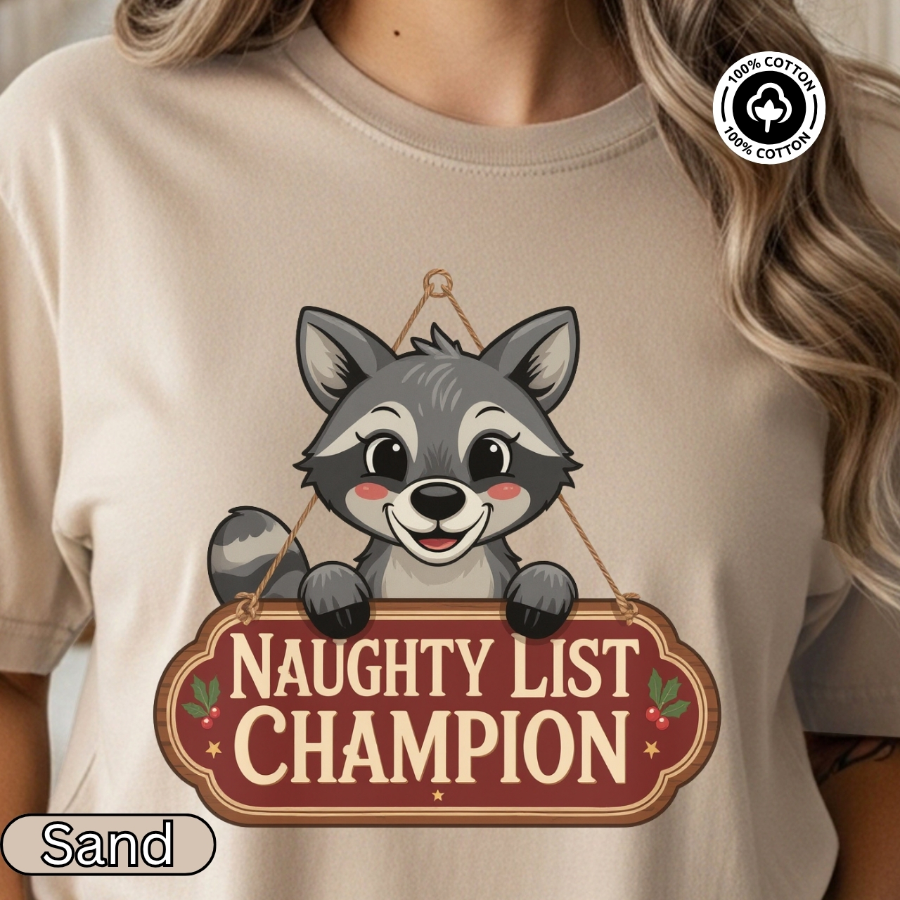 Naughty List Champion Tee Cute Raccoon Christmas Shirt product thumbnail image Naughty List Champion Tee Cute Raccoon Christmas Shirt product thumbnail image