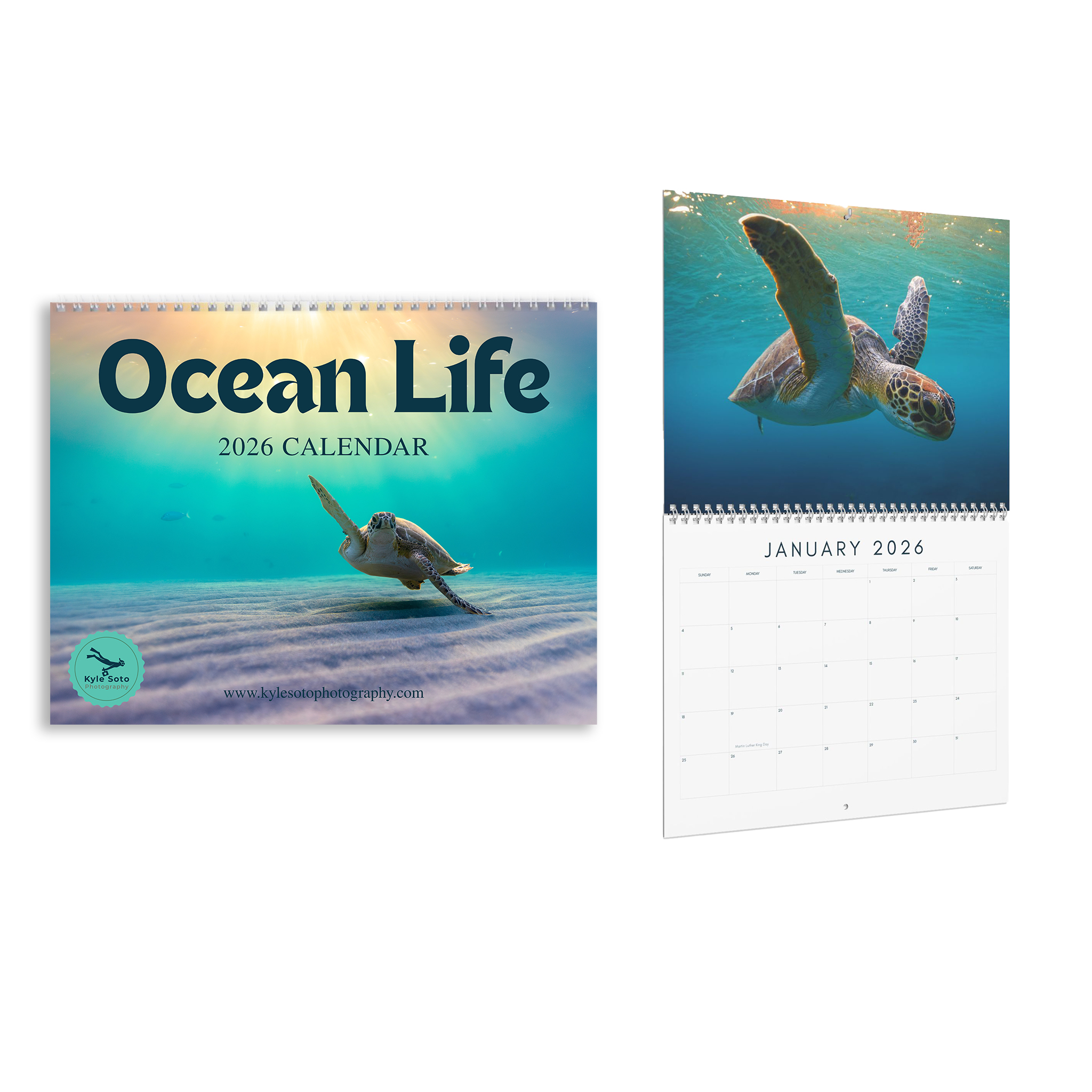Ocean Life 2026 Calendar – Underwater Photography of Marine Life and Ocean Wildlife