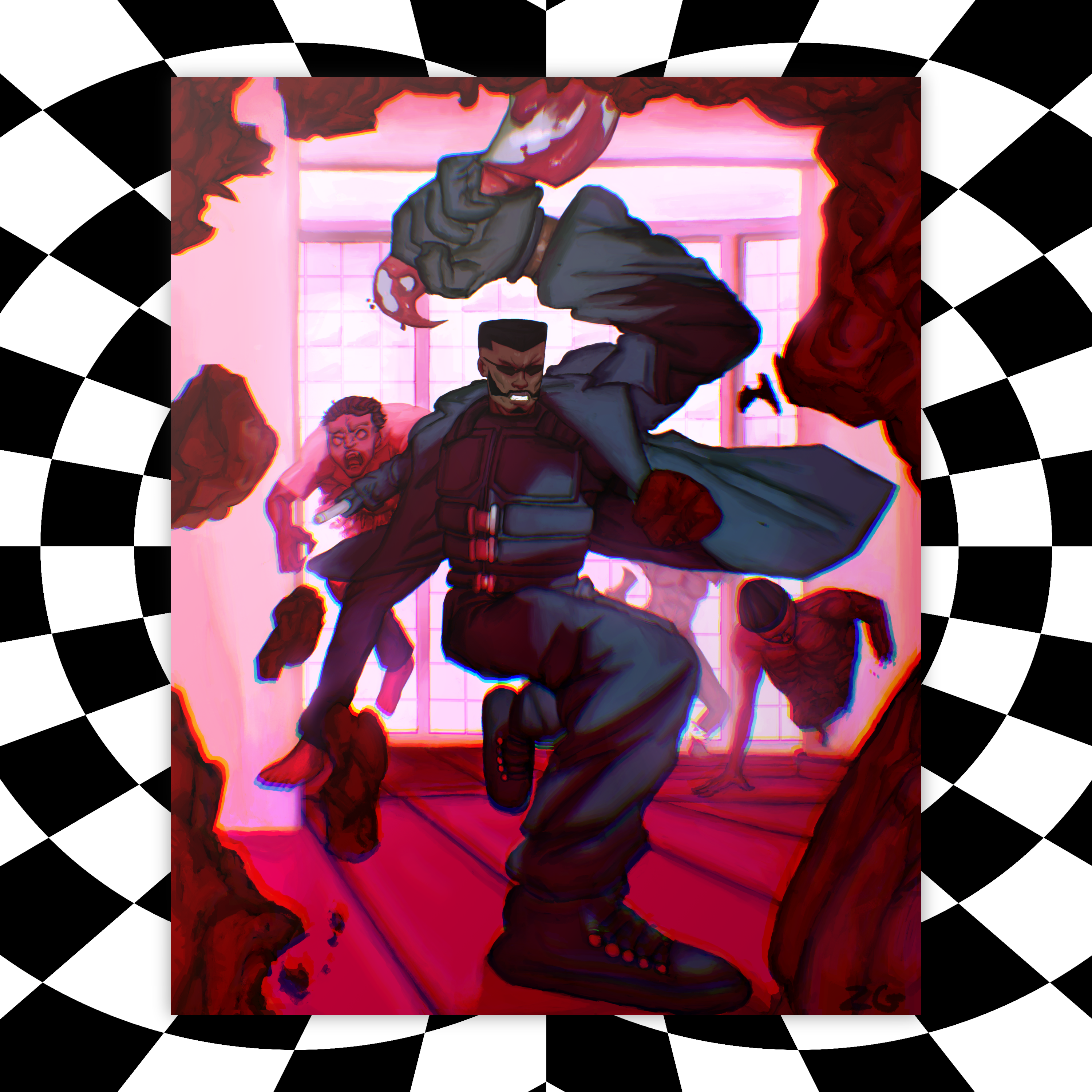 Blade Marvel Art Poster