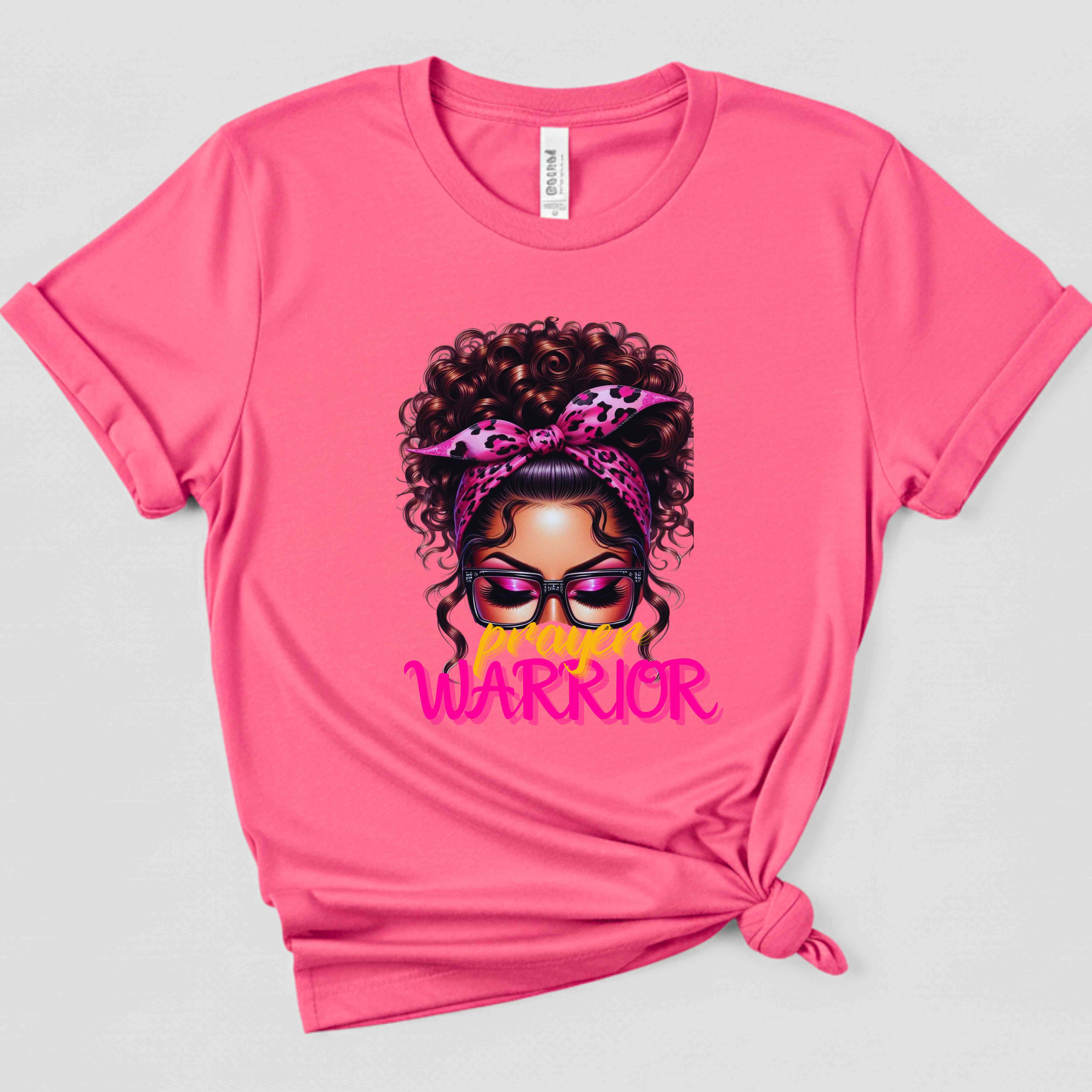 "Prayer Warrior" – Wear Your Faith. Walk in Power, Women's Empowerment Gift, Women's  Cotton Short Sleeve T-Shirt product thumbnail image