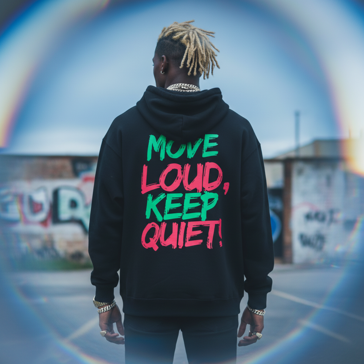 Move Loud, Keep Quiet Hoodie - Hip Hop Streetwear Sweatshirt product thumbnail image Move Loud, Keep Quiet Hoodie - Hip Hop Streetwear Sweatshirt product thumbnail image