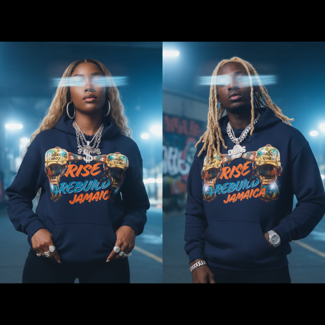 RISE & REBUILD JAMAICA Hurricane Melissa Charity Hoodie - Future Fatboi Drip Art Streetwear product thumbnail image RISE & REBUILD JAMAICA Hurricane Melissa Charity Hoodie - Future Fatboi Drip Art Streetwear product thumbnail image