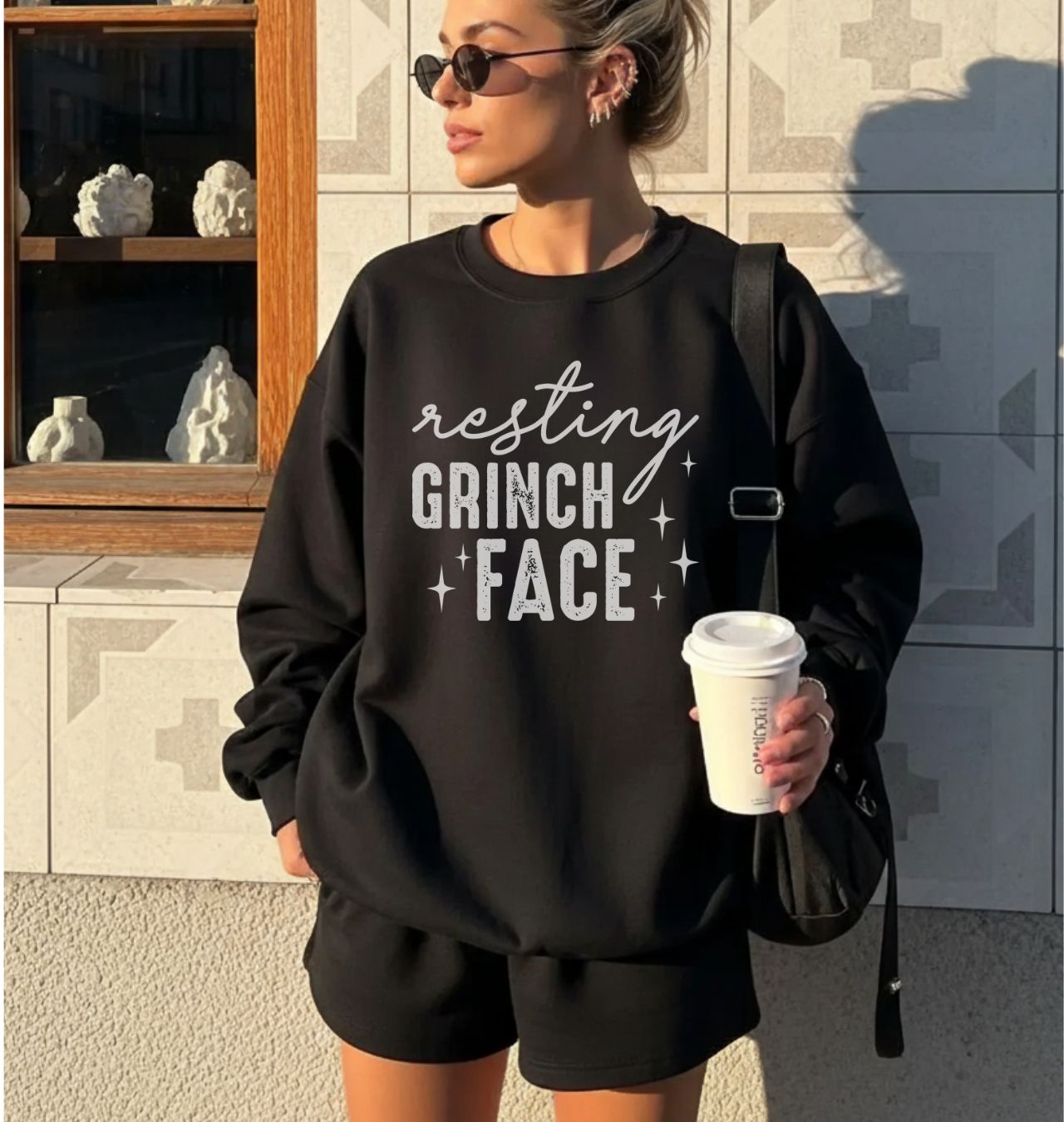 Resting Grinch Face Unisex Long Sleeve Sweatshirt Resting Grinch Face Unisex Long Sleeve Sweatshirt