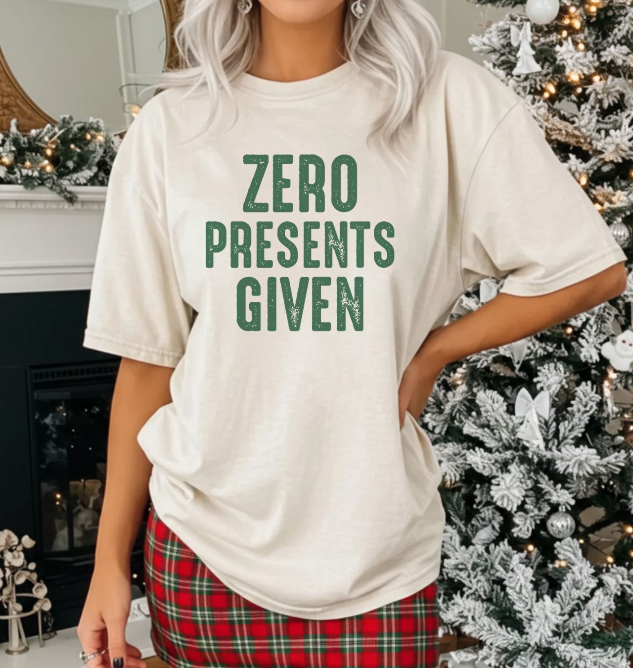 Christmas Tee - "Zero Presents Given" Funny Holiday T-Shirt product thumbnail image