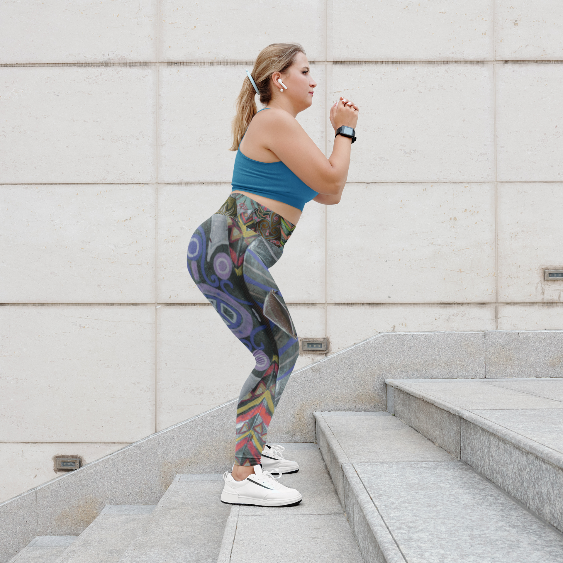 Bohemian Kaleidoscope Leggings — Vibrant Yoga &amp; Festival Tights product thumbnail image