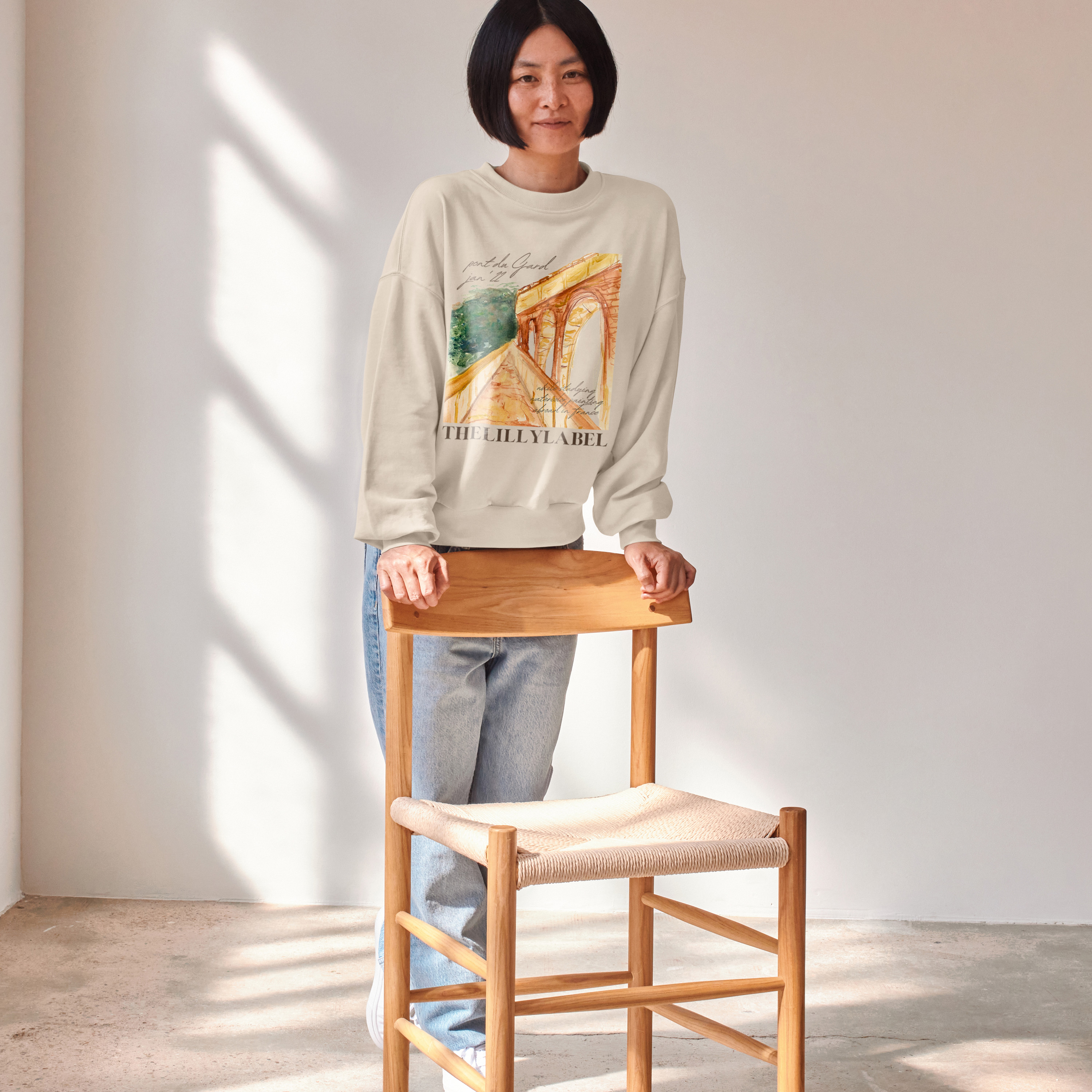 Pont Du Gard Watercolor Crewneck Pont Du Gard Watercolor Crewneck