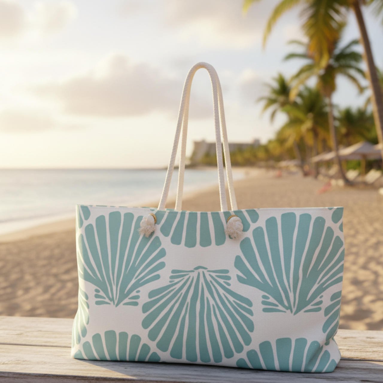 Coastal Christmas Club Weekender Tote Bag | Limited Edition Beach Travel Bag | Seafoam Shell Design | Holiday Getaway Essential product thumbnail image