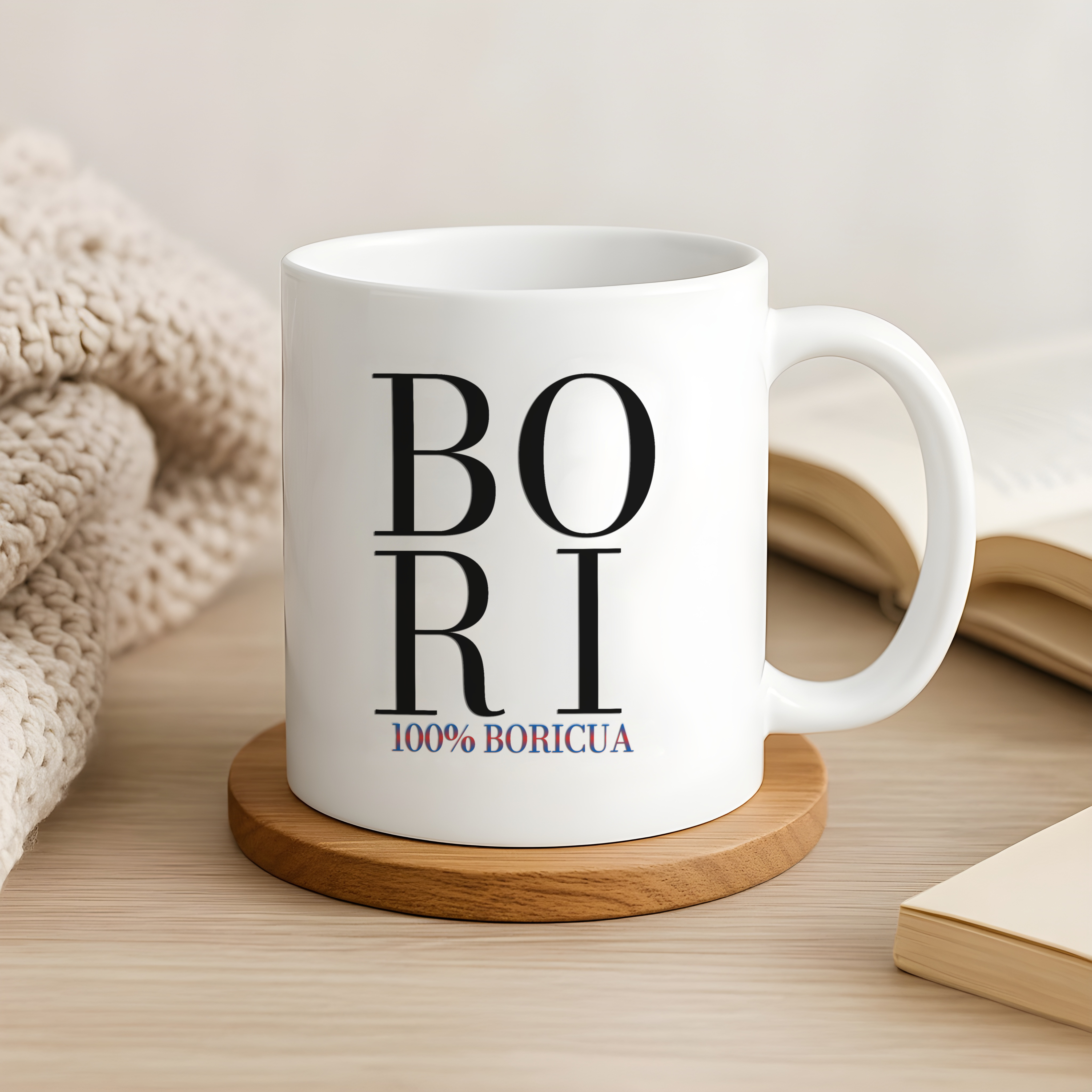 100% Boricua Puerto Rican Coffee Mug – BORI Design Ceramic Cup, Puerto Rico Heritage Gift, Dishwasher &amp; Microwave Safe 11oz or 15oz product thumbnail image