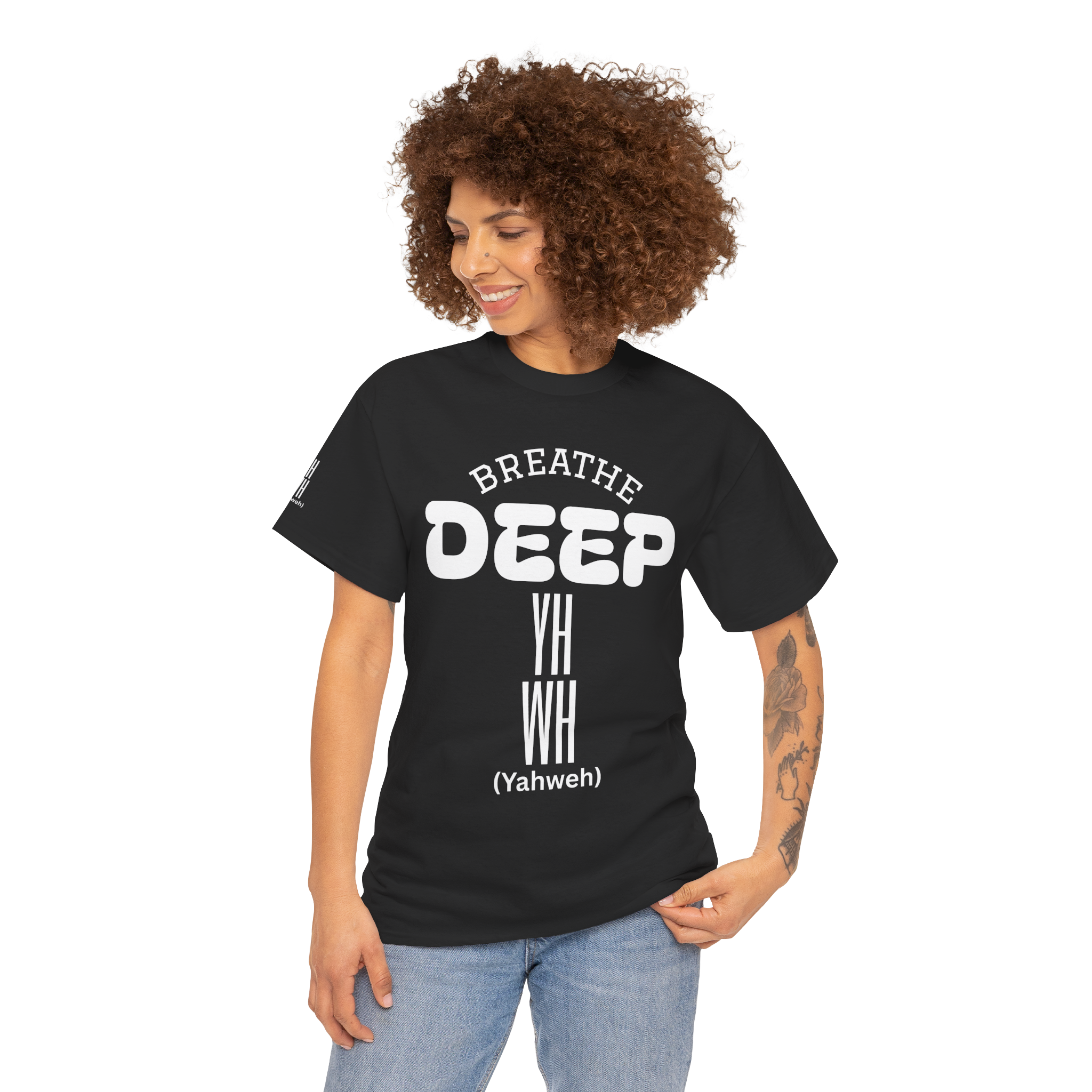YHWH Vertical Scripture Tee, Religious Shirt, Faith Shirt, Christian Gift, Gift For Christian, Sunday Church Shirt, Marian Catholic Shirt, Jesus product thumbnail image