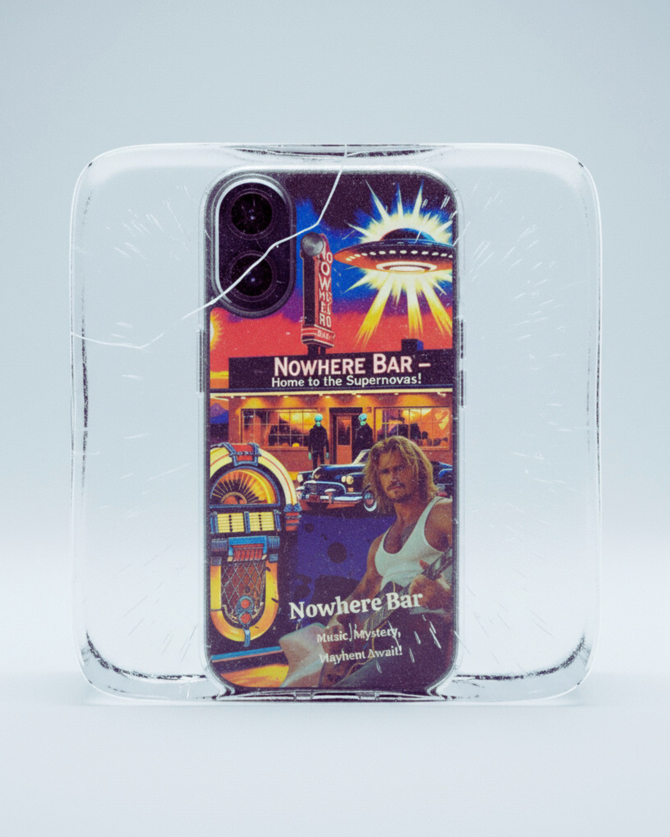 Retro Sci-Fi Cowboy Phone Case for iPhone – Sol “Stolen Fire” Nowhere Bar Edition – 1940s Pulp Fiction Pin-up Poster Art, Personalized MagSafe, Roswell UFO Gift for iPhone 14-17 product thumbnail image Retro Sci-Fi Cowboy Phone Case for iPhone – Sol “Stolen Fire” Nowhere Bar Edition – 1940s Pulp Fiction Pin-up Poster Art, Personalized MagSafe, Roswell UFO Gift for iPhone 14-17 product thumbnail image